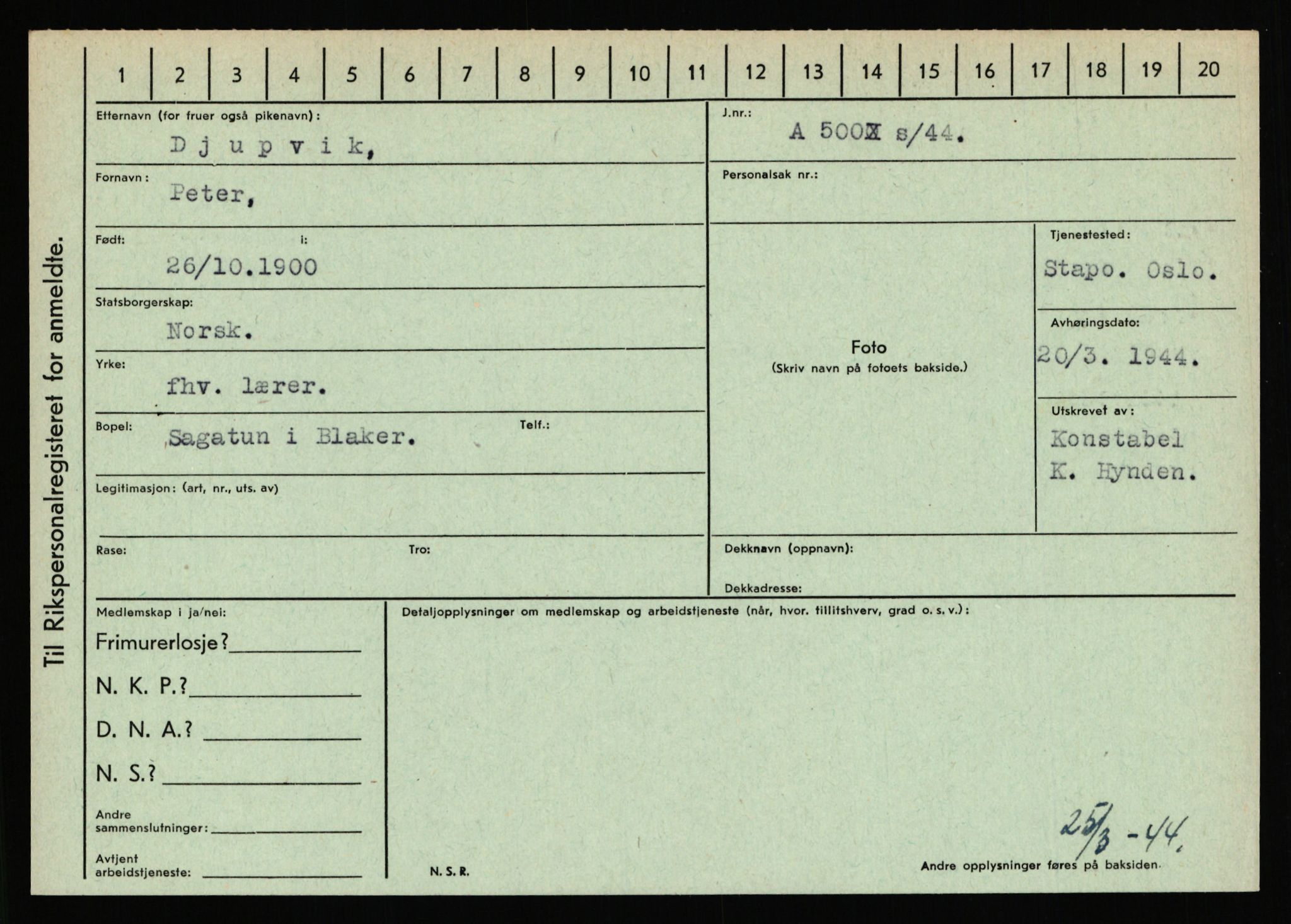 Statspolitiet - Hovedkontoret / Osloavdelingen, AV/RA-S-1329/C/Ca/L0003: Brechan - Eichinger	, 1943-1945, p. 4052