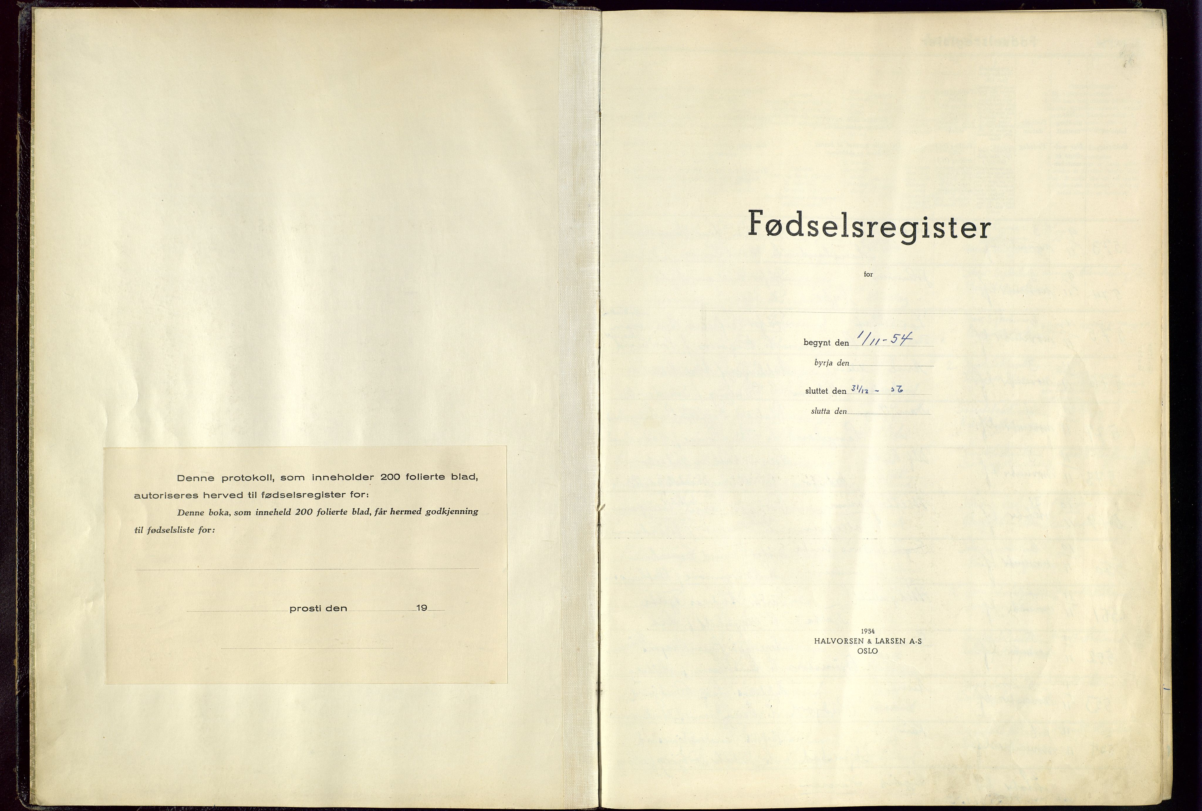 Domkirken sokneprestkontor, SAST/A-101812/002/A/L0008: Birth register no. 8, 1954-1957