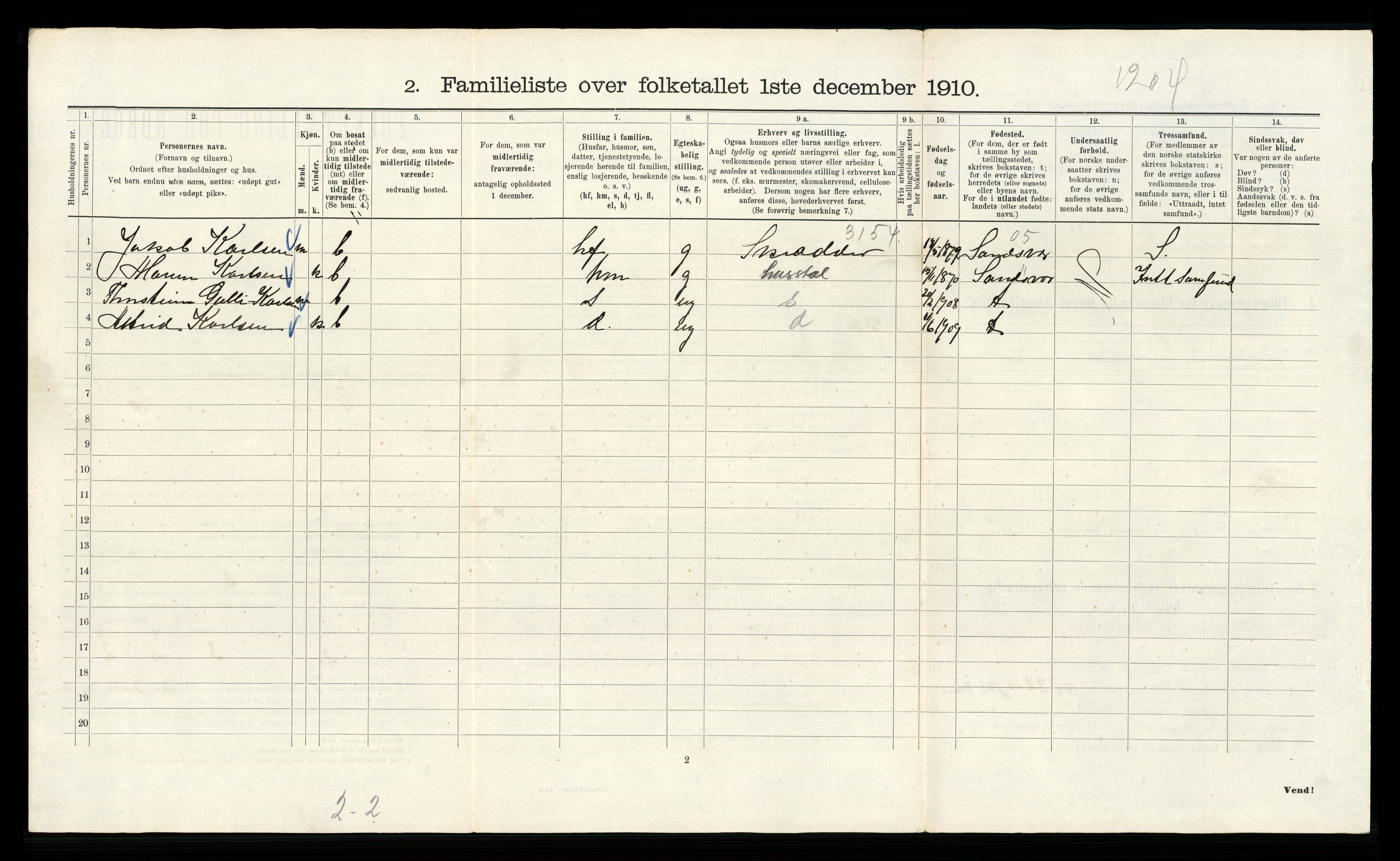 RA, 1910 census for Kristiania, 1910, p. 123496