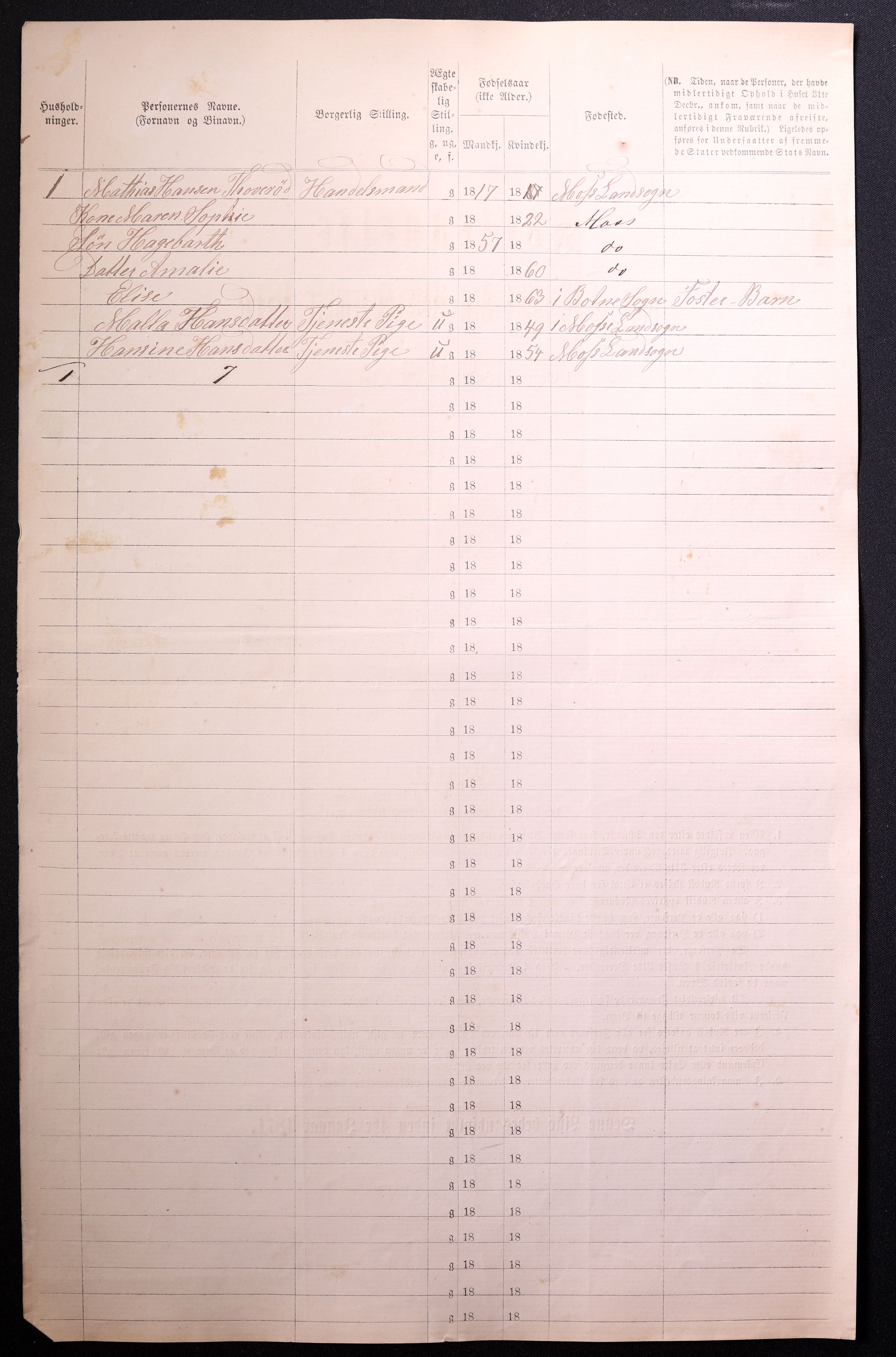 RA, 1870 census for 0104 Moss, 1870, p. 722