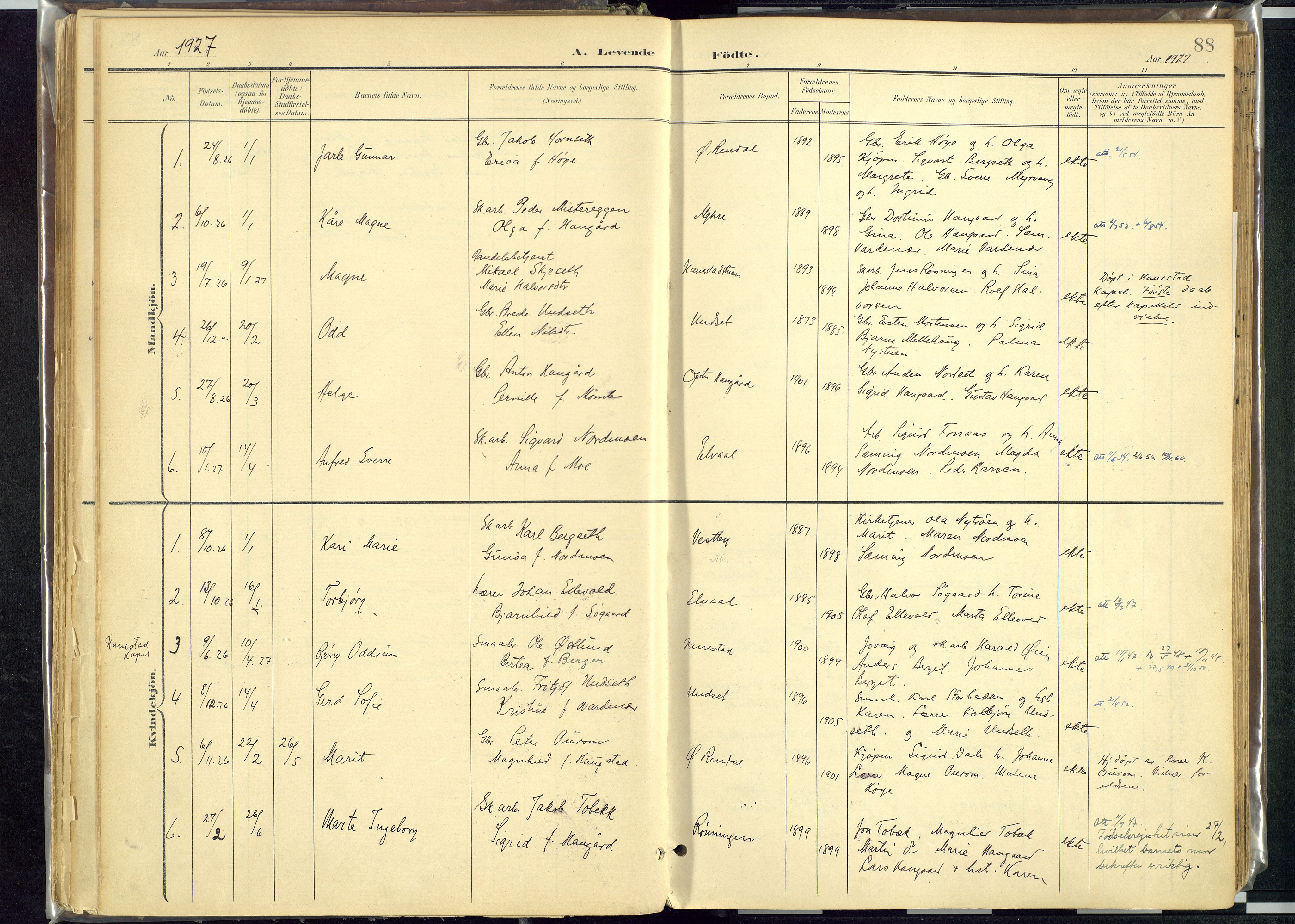 Rendalen prestekontor, SAH/PREST-054/H/Ha/Haa/L0012: Parish register (official) no. 12, 1901-1928, p. 88