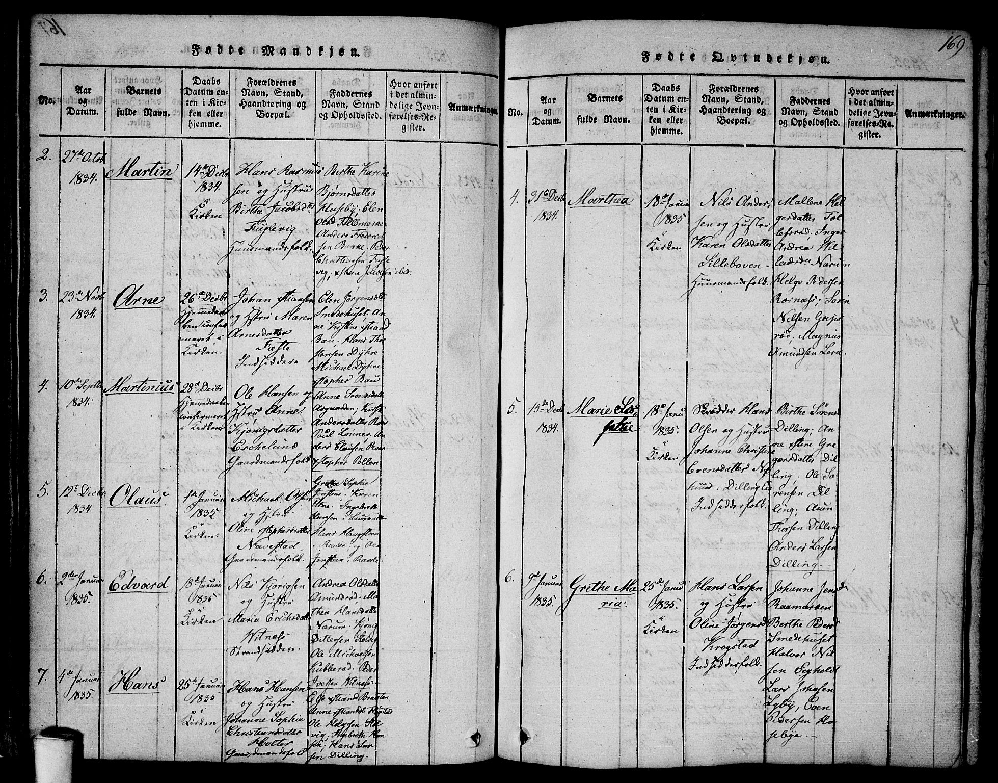 Rygge prestekontor Kirkebøker, SAO/A-10084b/F/Fa/L0003: Parish register (official) no. 3, 1814-1836, p. 168-169