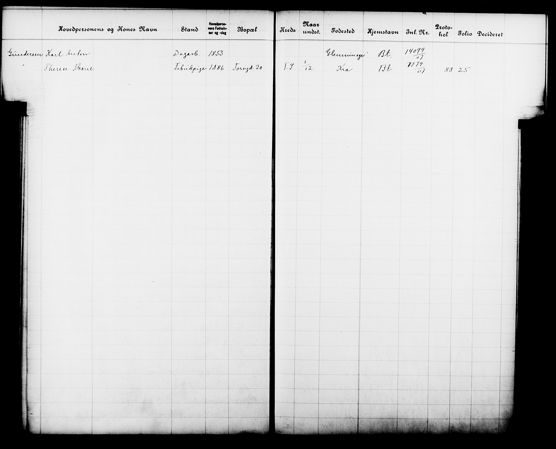 Fattigvesenet, OBA/A-20045/Fb/L0026: Hjemstavnsregister, 1907, p. 55