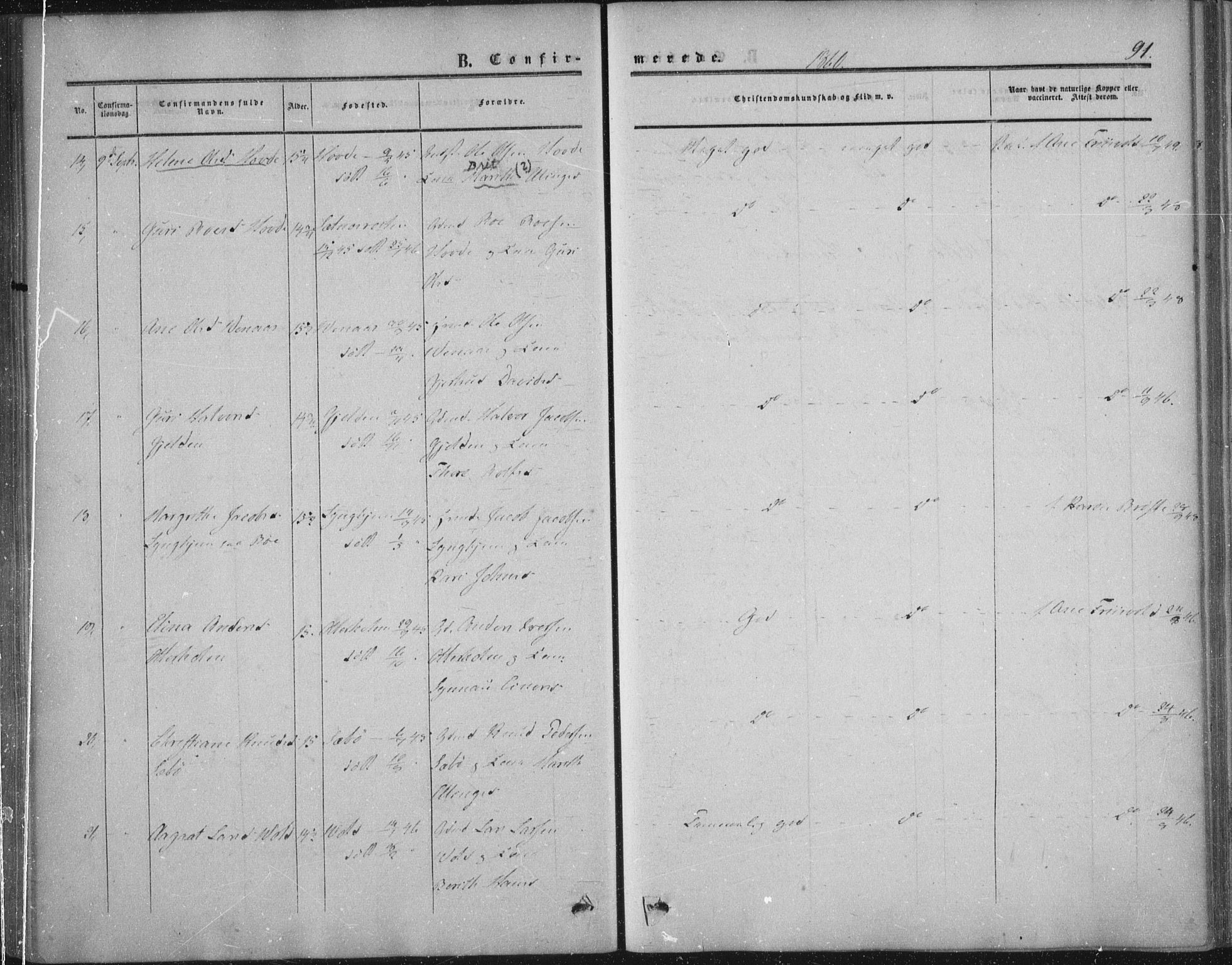 Ministerialprotokoller, klokkerbøker og fødselsregistre - Møre og Romsdal, AV/SAT-A-1454/543/L0562: Parish register (official) no. 543A02, 1854-1884, p. 91