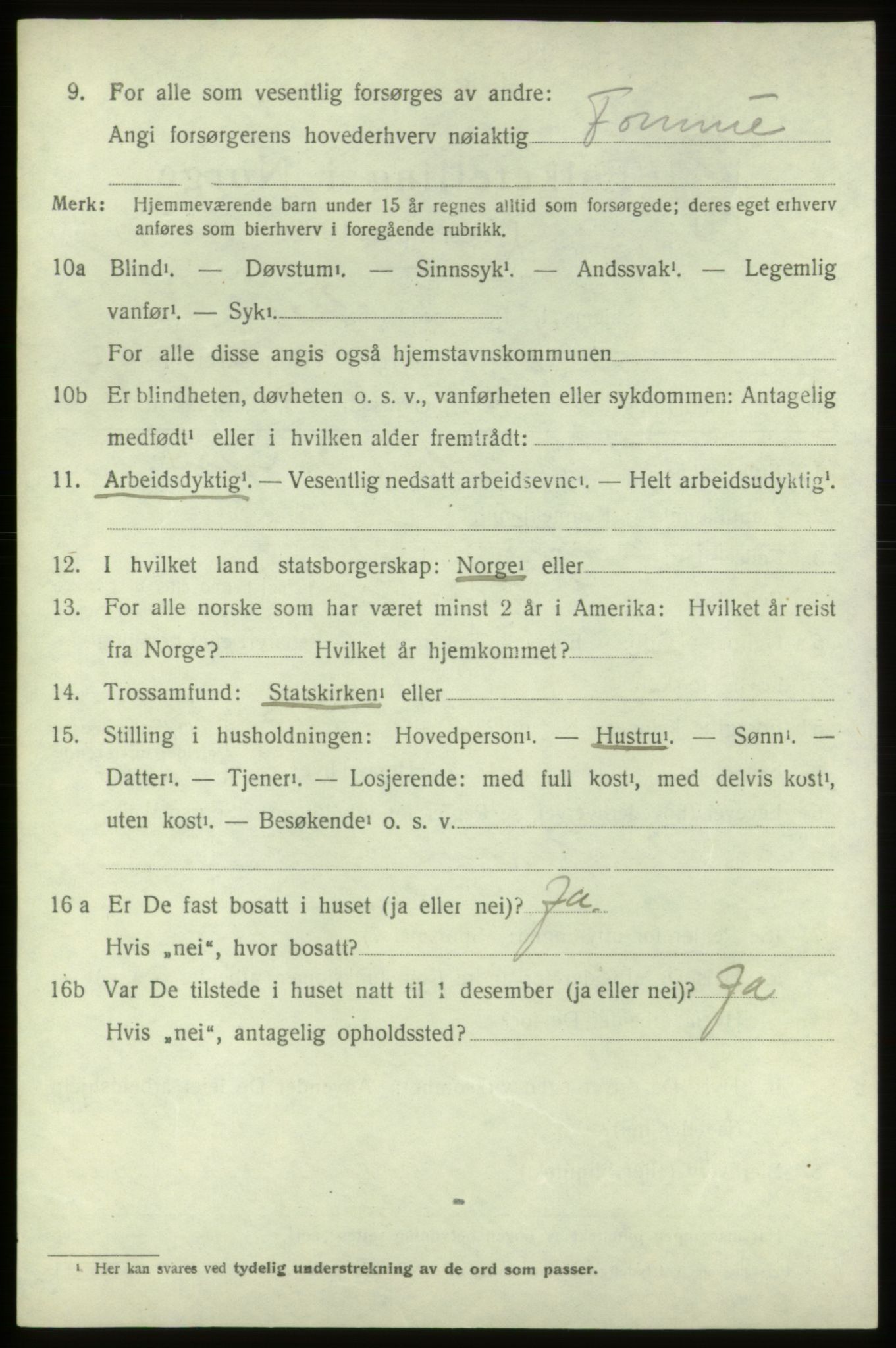 SAB, 1920 census for Stord, 1920, p. 7366