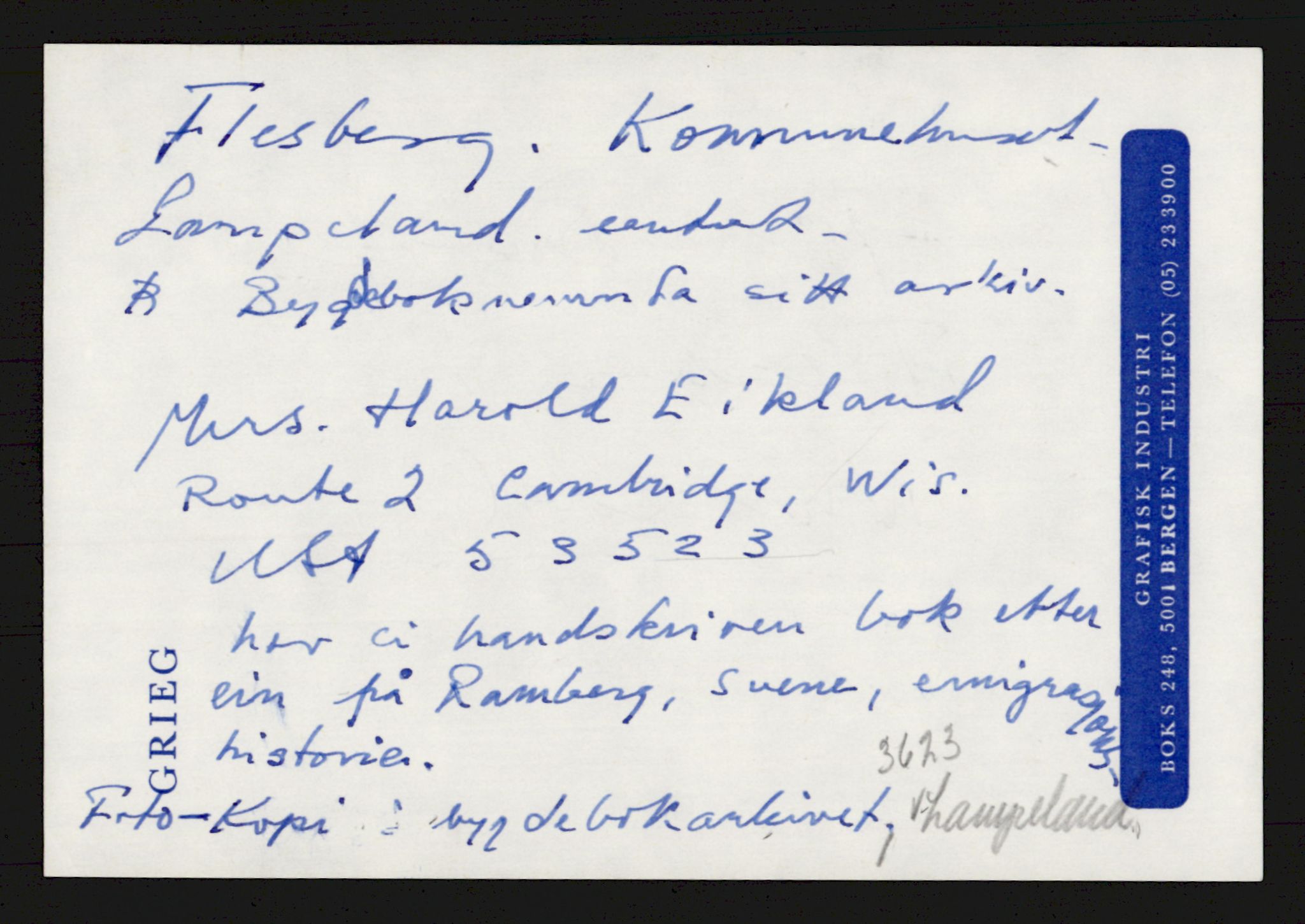 Samlinger til kildeutgivelse, Amerikabrevene, AV/RA-EA-4057/F/L0017: Innlån fra Buskerud: Bratås, 1838-1914, p. 723