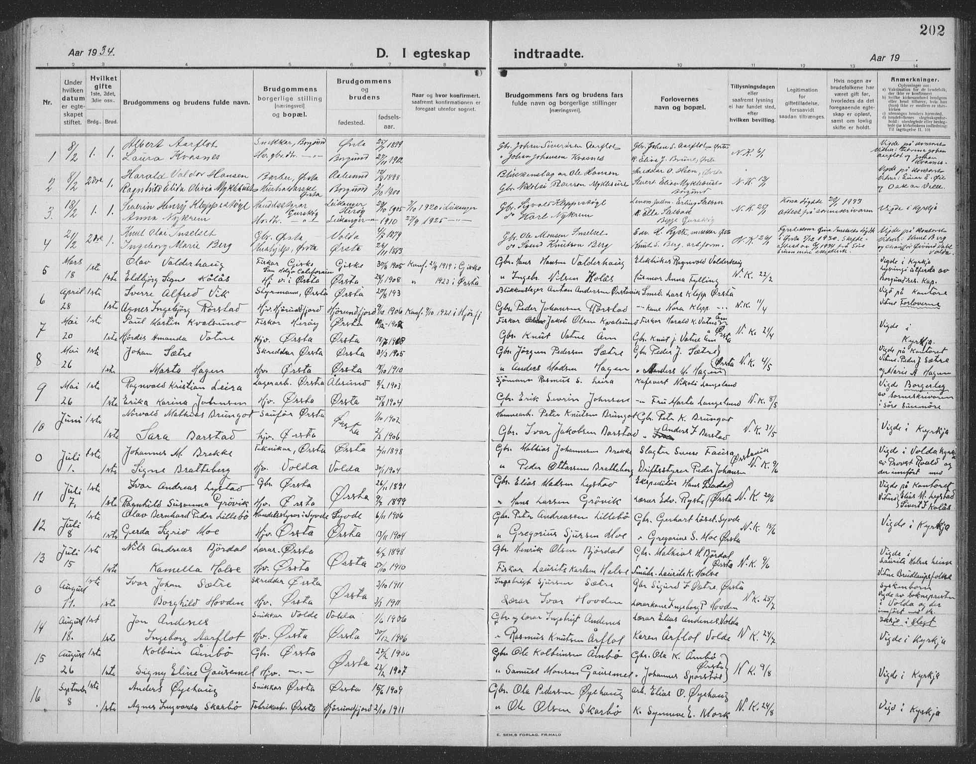 Ministerialprotokoller, klokkerbøker og fødselsregistre - Møre og Romsdal, SAT/A-1454/513/L0191: Parish register (copy) no. 513C05, 1920-1941, p. 202