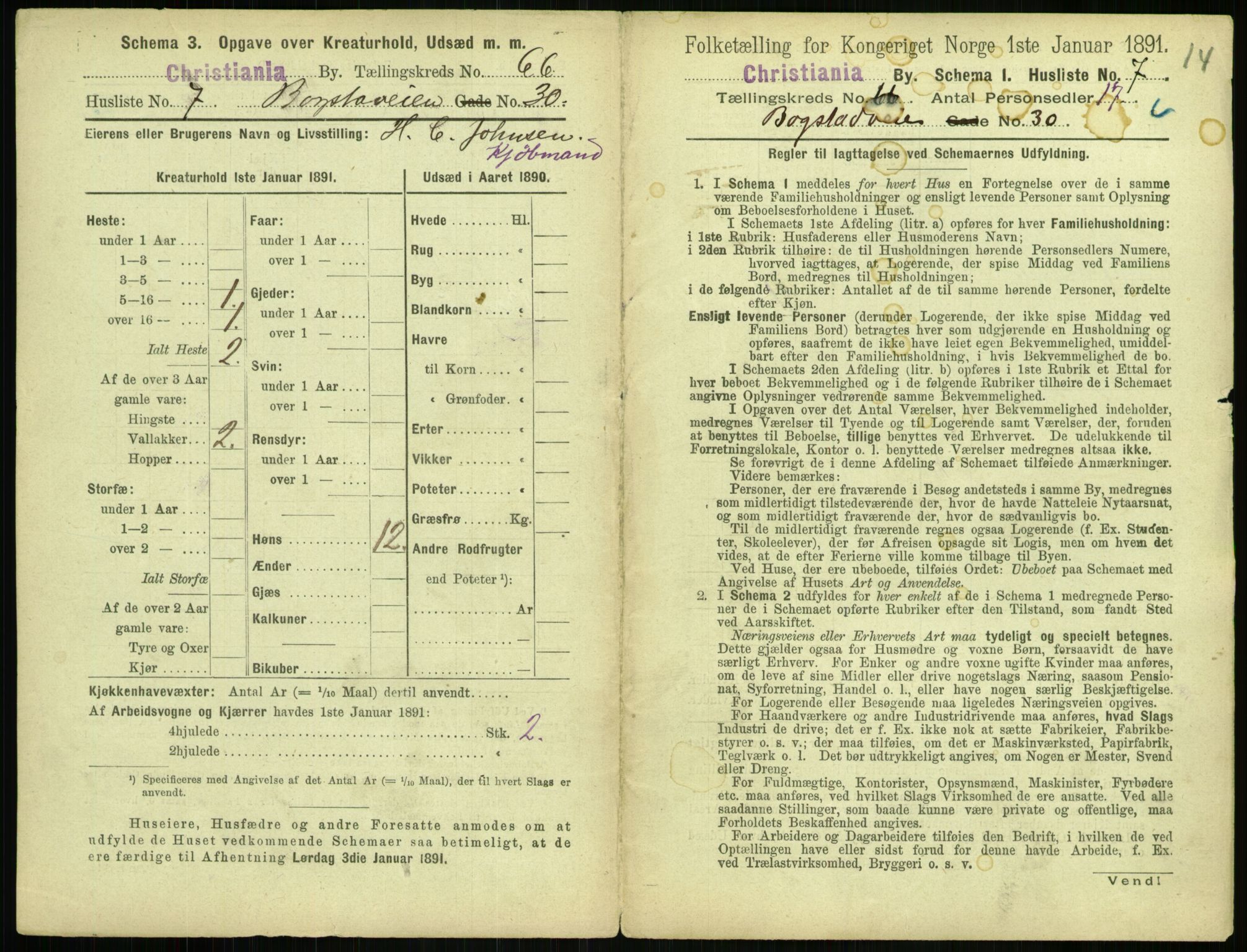 RA, 1891 census for 0301 Kristiania, 1891, p. 35563