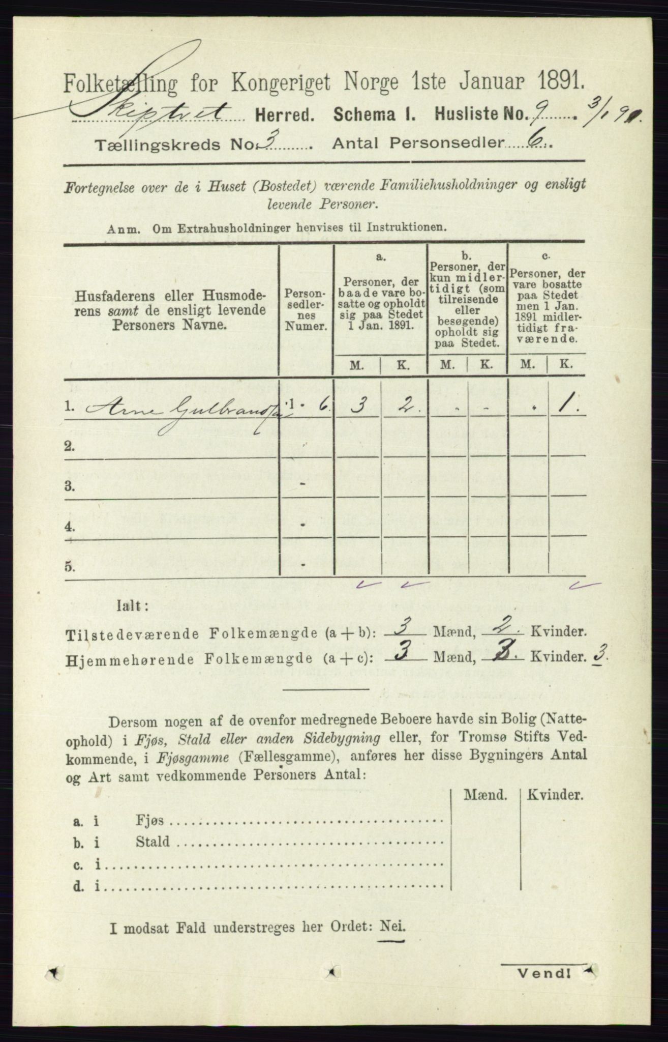 RA, 1891 census for 0127 Skiptvet, 1891, p. 1139