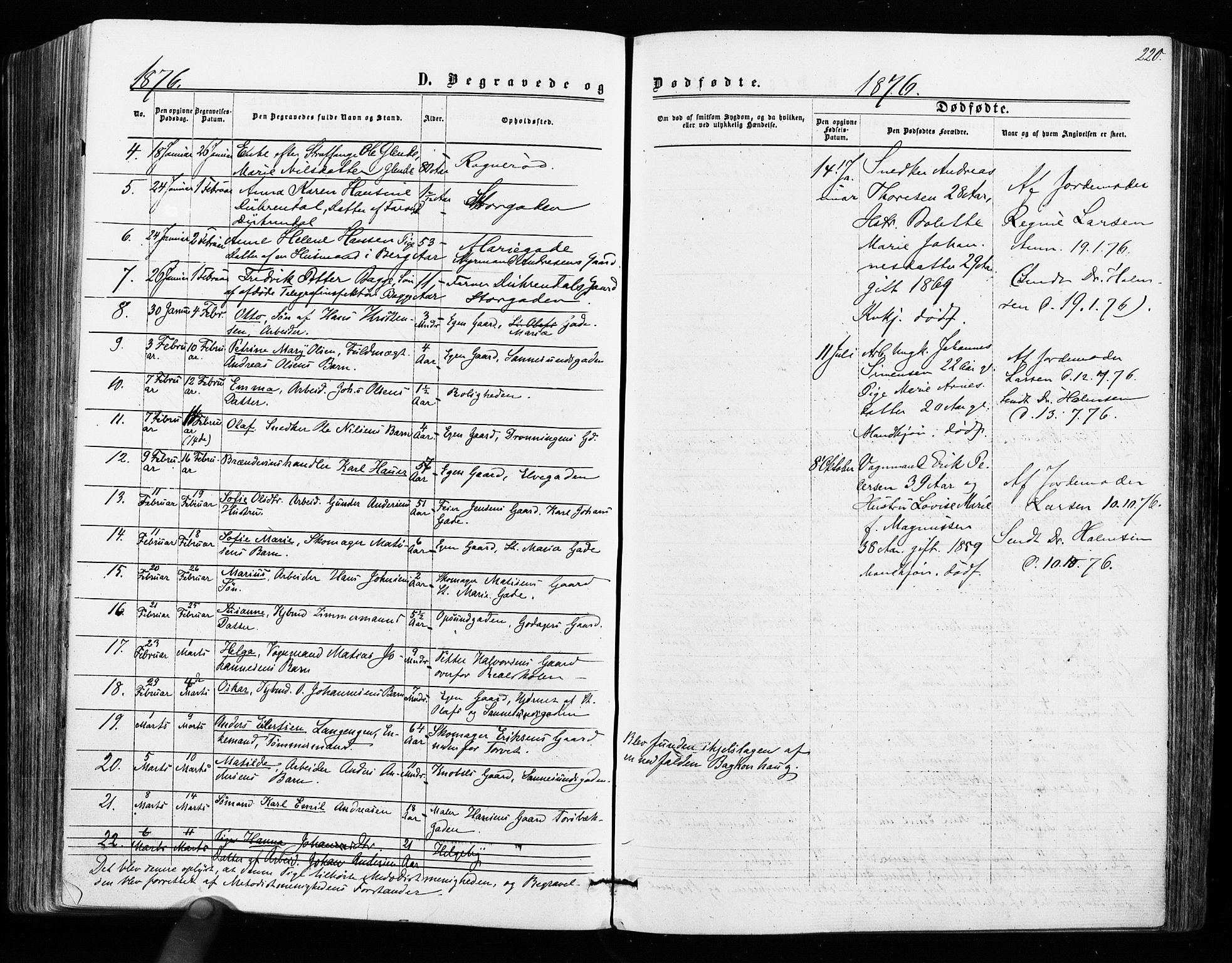 Sarpsborg prestekontor Kirkebøker, SAO/A-2006/F/Fa/L0002: Parish register (official) no. 2, 1869-1877, p. 220