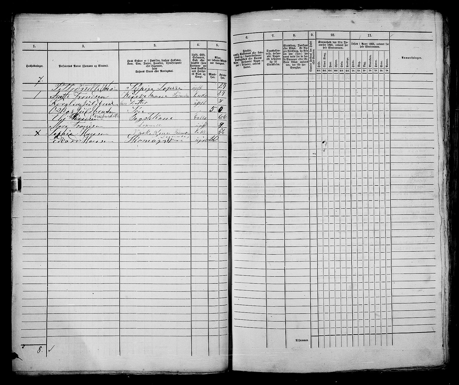 RA, 1865 census for Kristiania, 1865, p. 1721