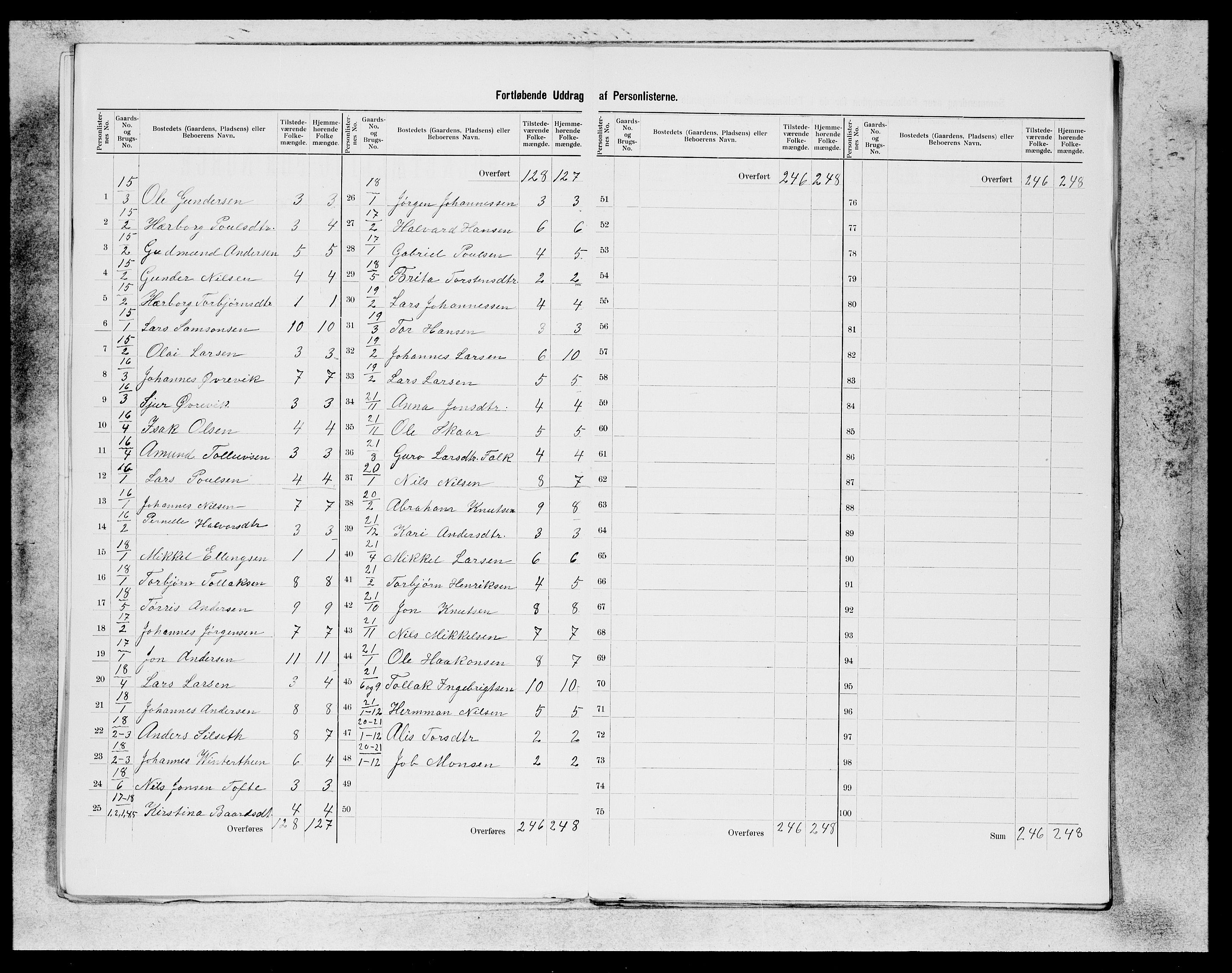 SAB, 1900 census for Fjelberg, 1900, p. 6