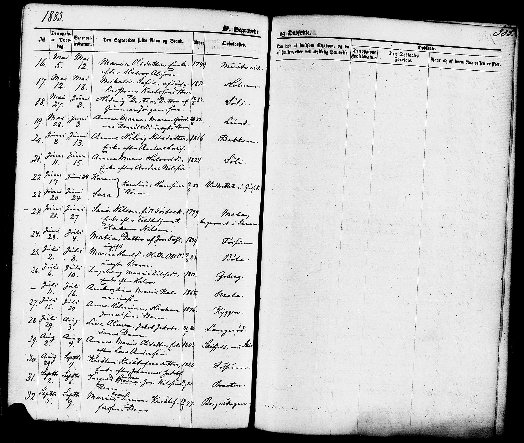 Gjerpen kirkebøker, SAKO/A-265/F/Fa/L0009: Parish register (official) no. I 9, 1872-1885, p. 335