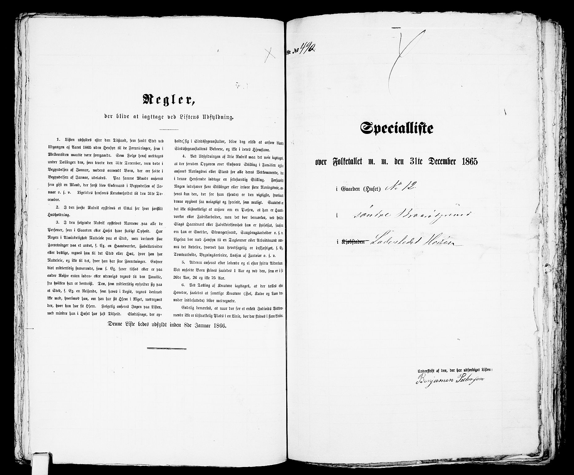 RA, 1865 census for Horten, 1865, p. 1023