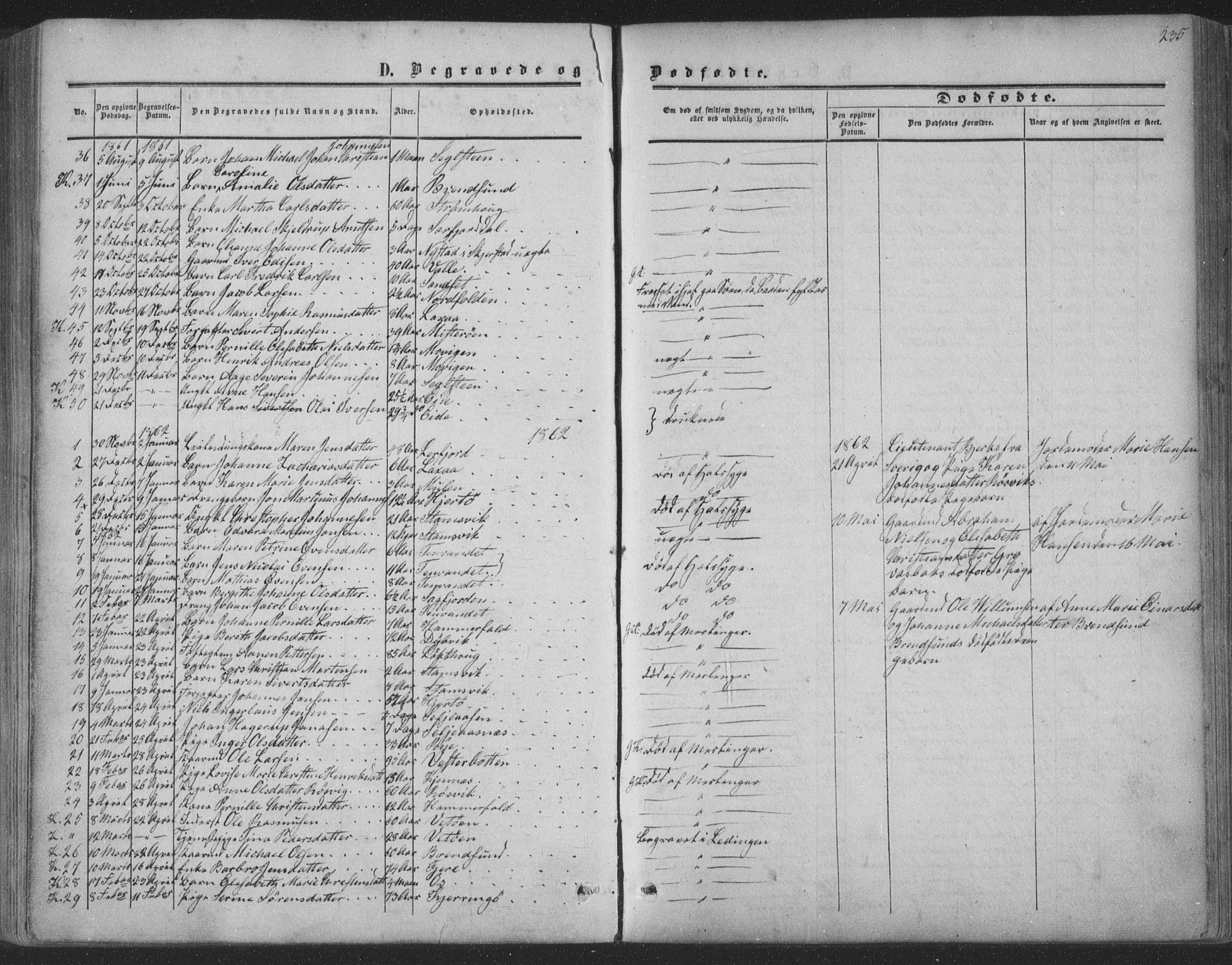 Ministerialprotokoller, klokkerbøker og fødselsregistre - Nordland, AV/SAT-A-1459/853/L0770: Parish register (official) no. 853A09, 1857-1870, p. 235