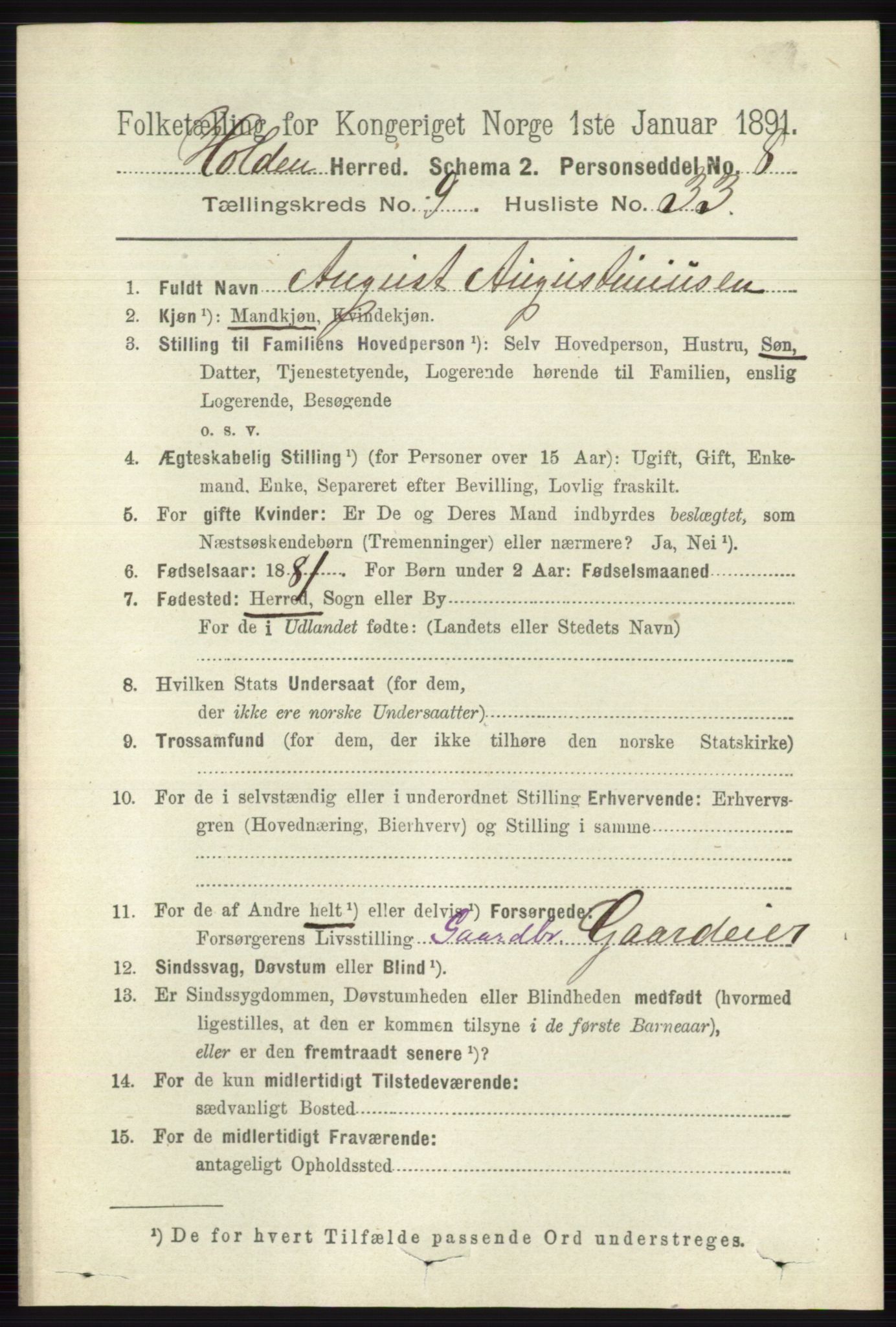 RA, 1891 census for 0819 Holla, 1891, p. 4252