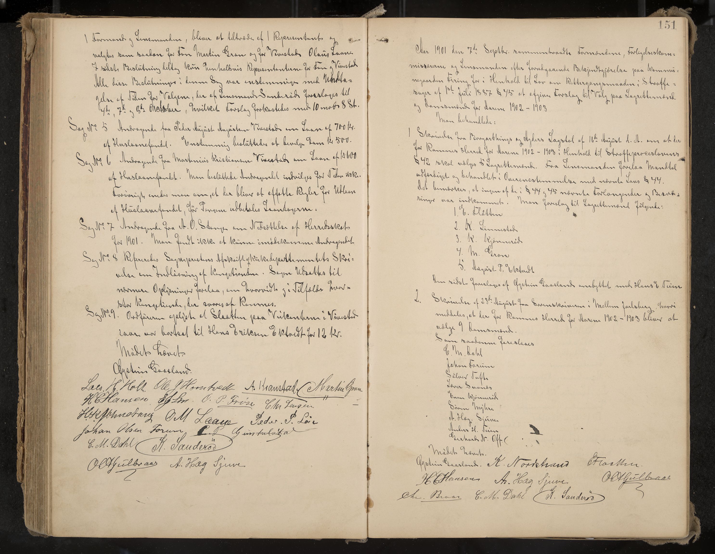 Ramnes formannskap og sentraladministrasjon, IKAK/0718021/A/Aa/L0004: Møtebok, 1892-1907, p. 151