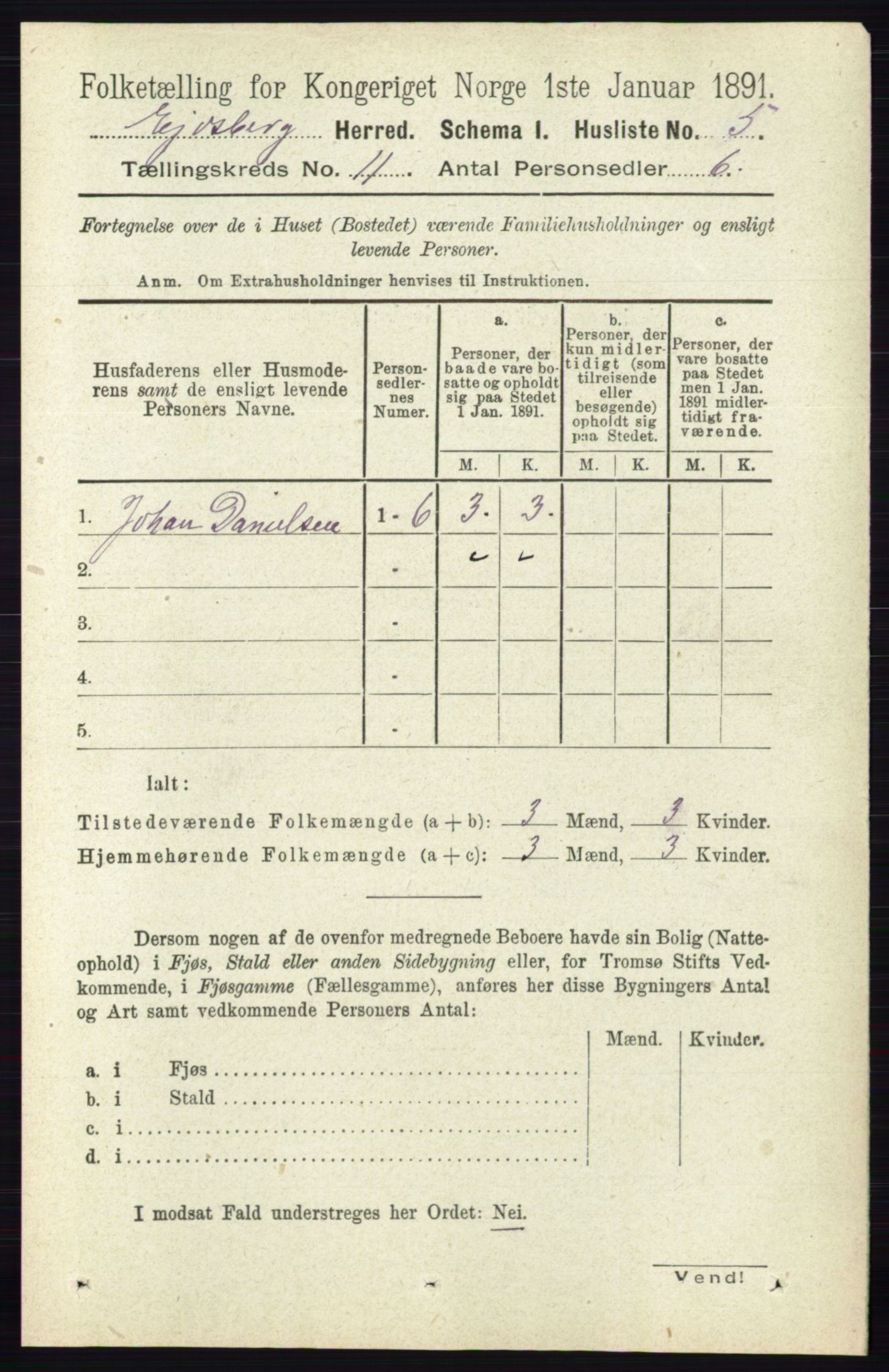 RA, 1891 census for 0125 Eidsberg, 1891, p. 6303