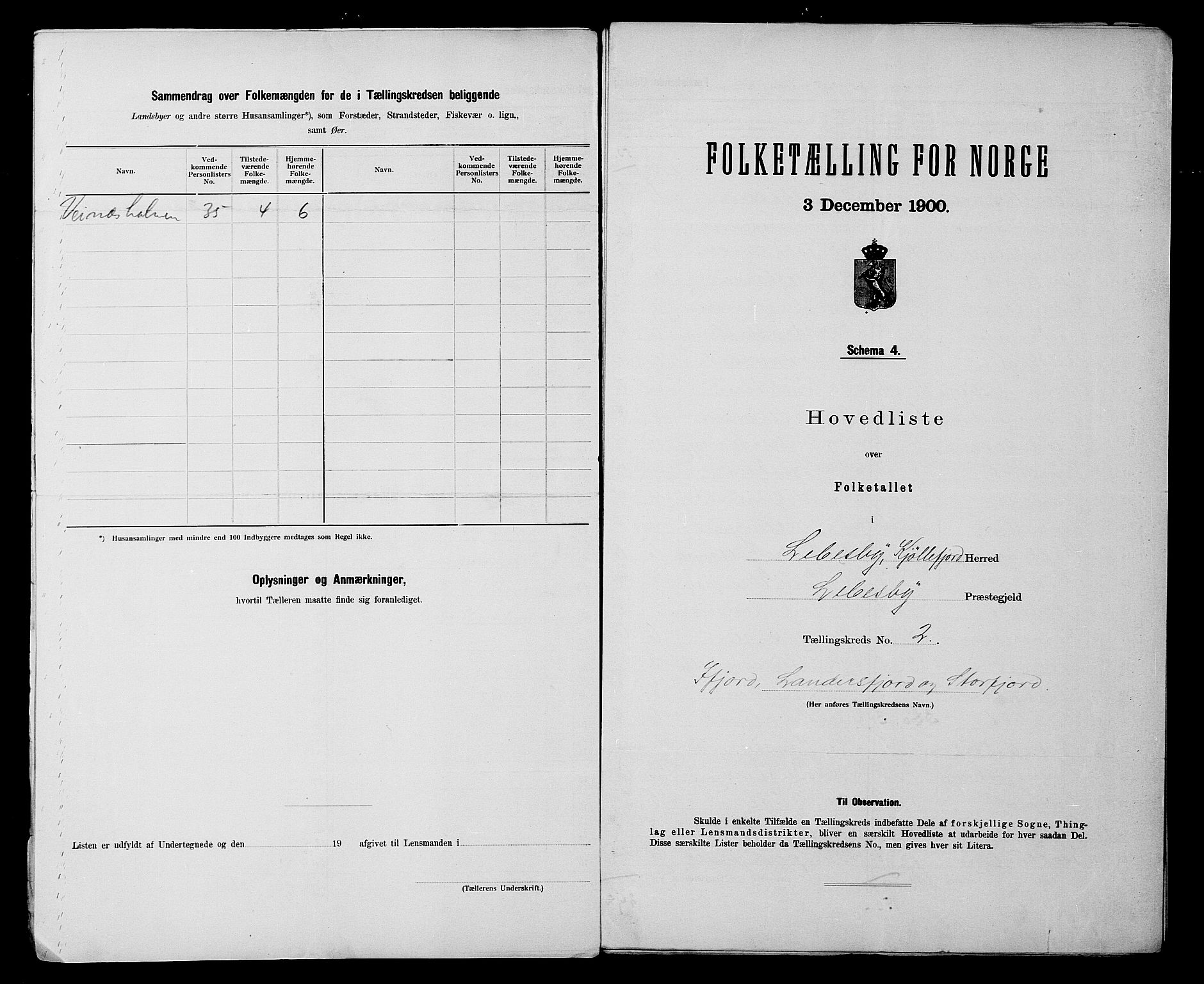 SATØ, 1900 census for Lebesby, 1900, p. 6