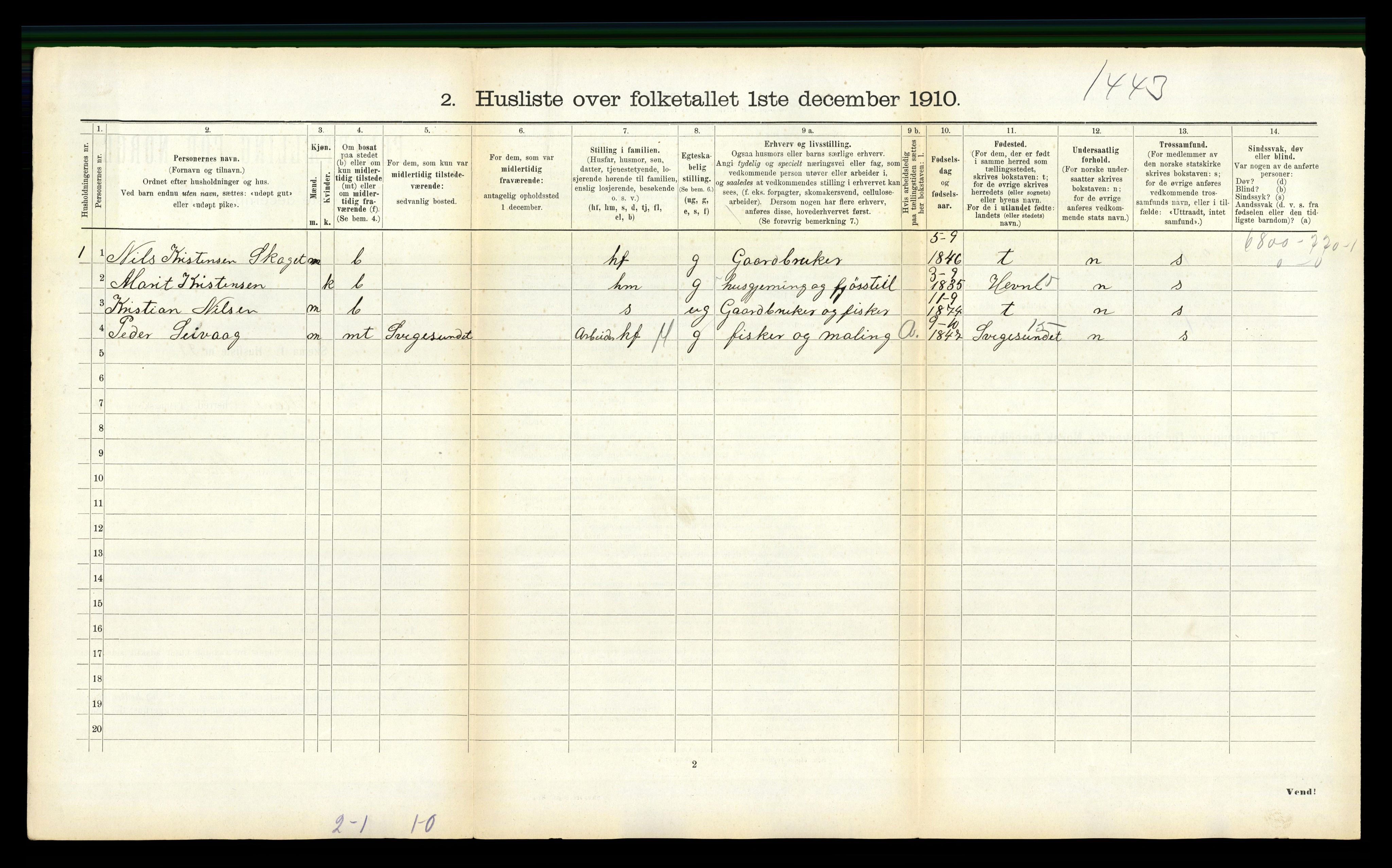 RA, 1910 census for Fillan, 1910, p. 524