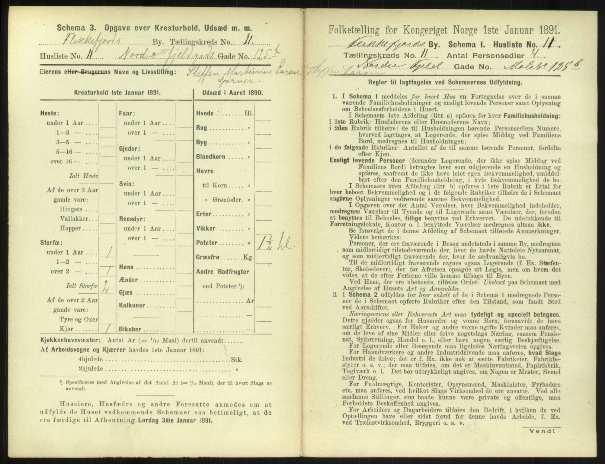 RA, 1891 census for 1004 Flekkefjord, 1891, p. 406