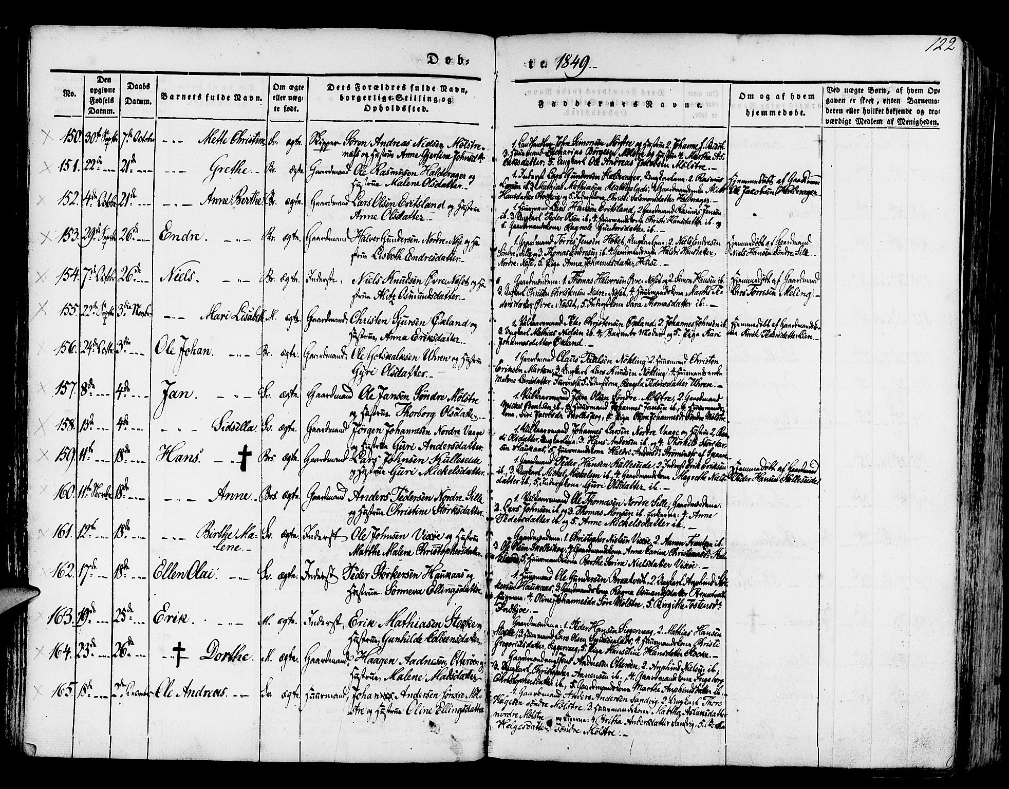 Finnås sokneprestembete, SAB/A-99925/H/Ha/Haa/Haaa/L0006: Parish register (official) no. A 6, 1836-1850, p. 122