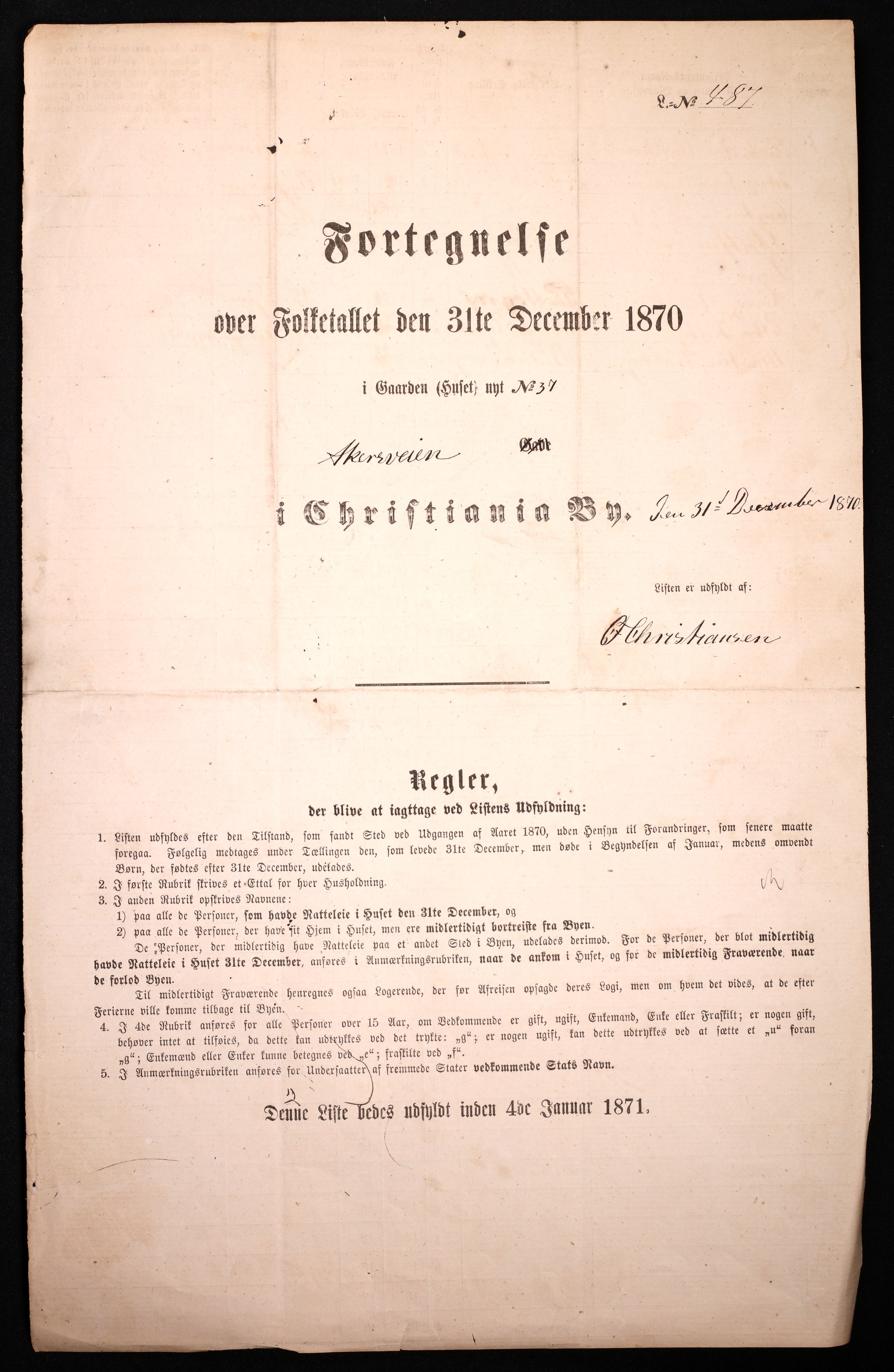 RA, 1870 census for 0301 Kristiania, 1870, p. 272