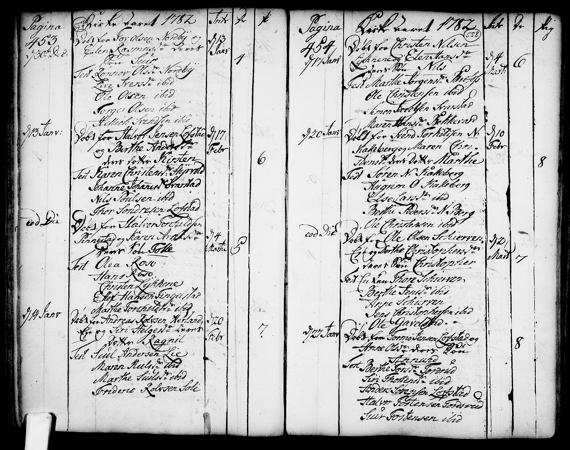 Lardal kirkebøker, AV/SAKO-A-350/F/Fa/L0003: Parish register (official) no. I 3, 1733-1815, p. 557-558