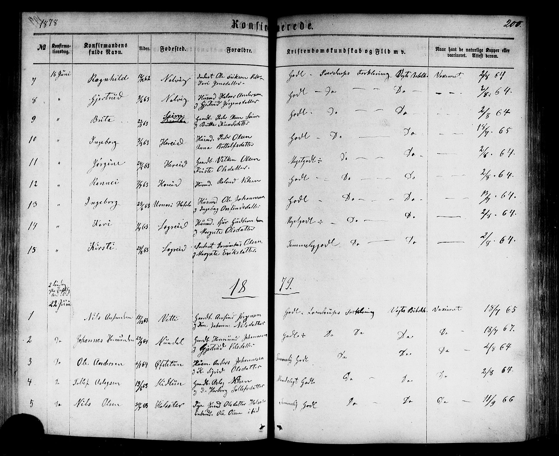 Årdal sokneprestembete, SAB/A-81701: Parish register (official) no. A 3, 1863-1886, p. 200