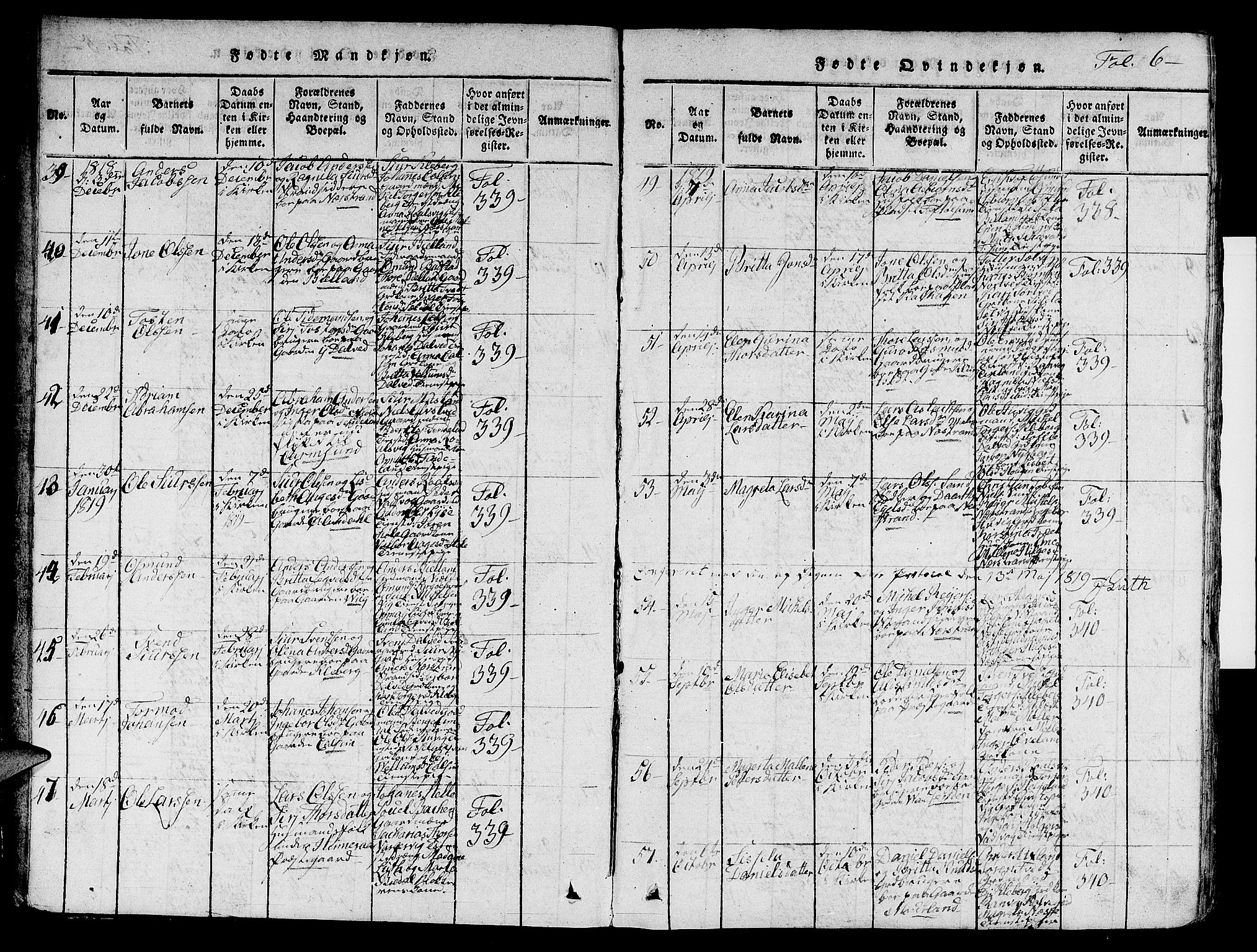 Nedstrand sokneprestkontor, AV/SAST-A-101841/01/V: Parish register (copy) no. B 1 /1, 1816-1847, p. 6