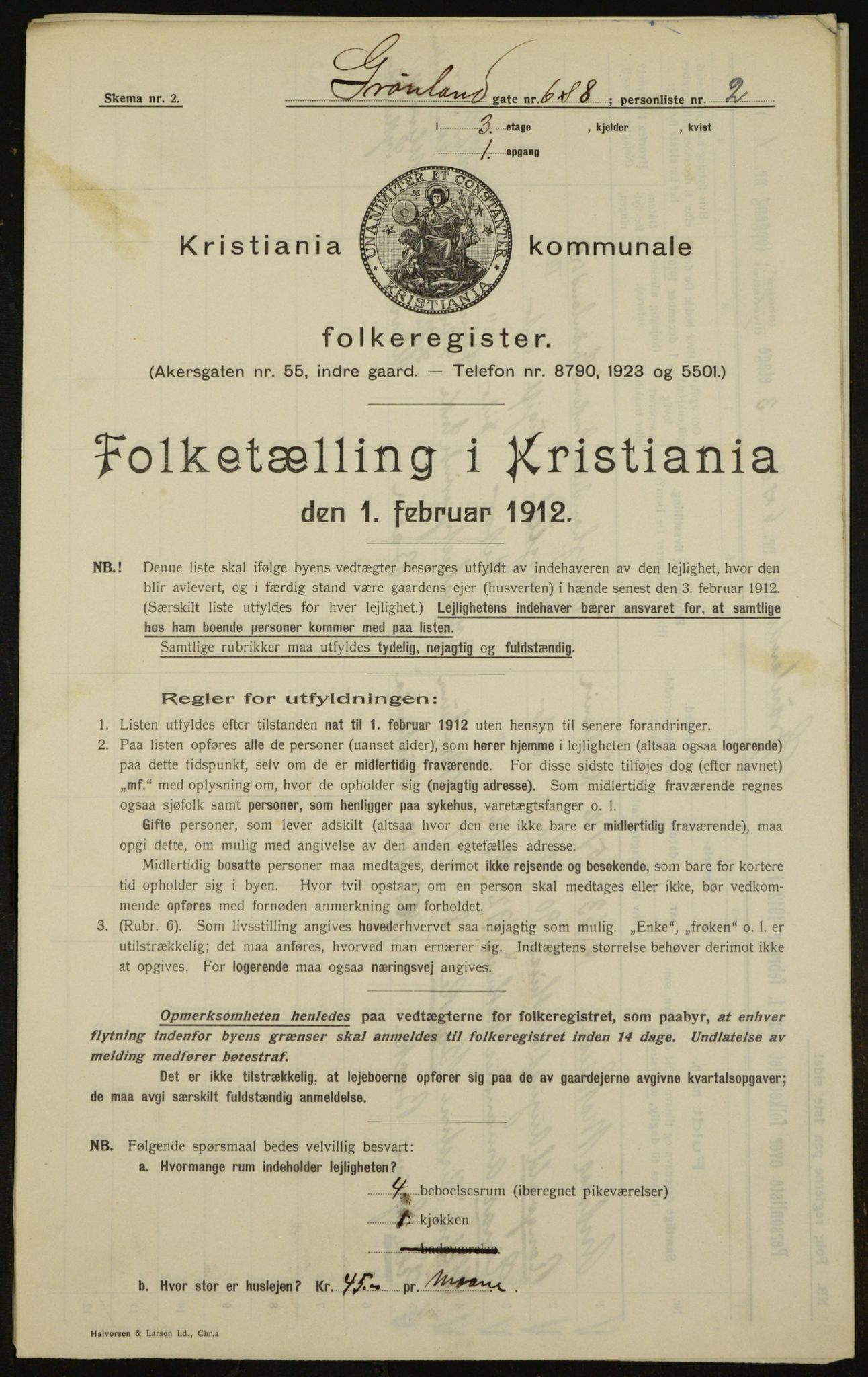 OBA, Municipal Census 1912 for Kristiania, 1912, p. 31002