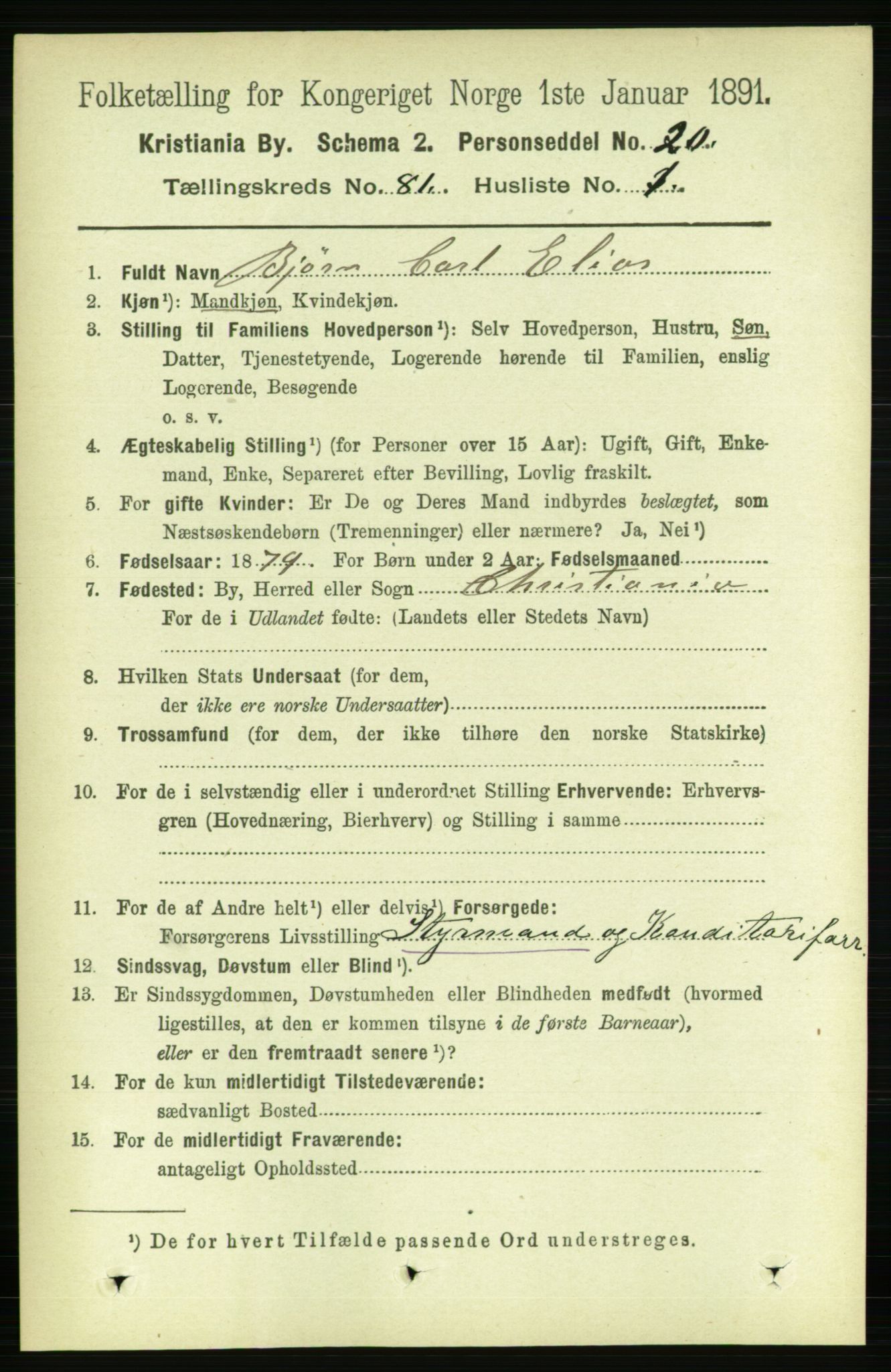 RA, 1891 census for 0301 Kristiania, 1891, p. 41544
