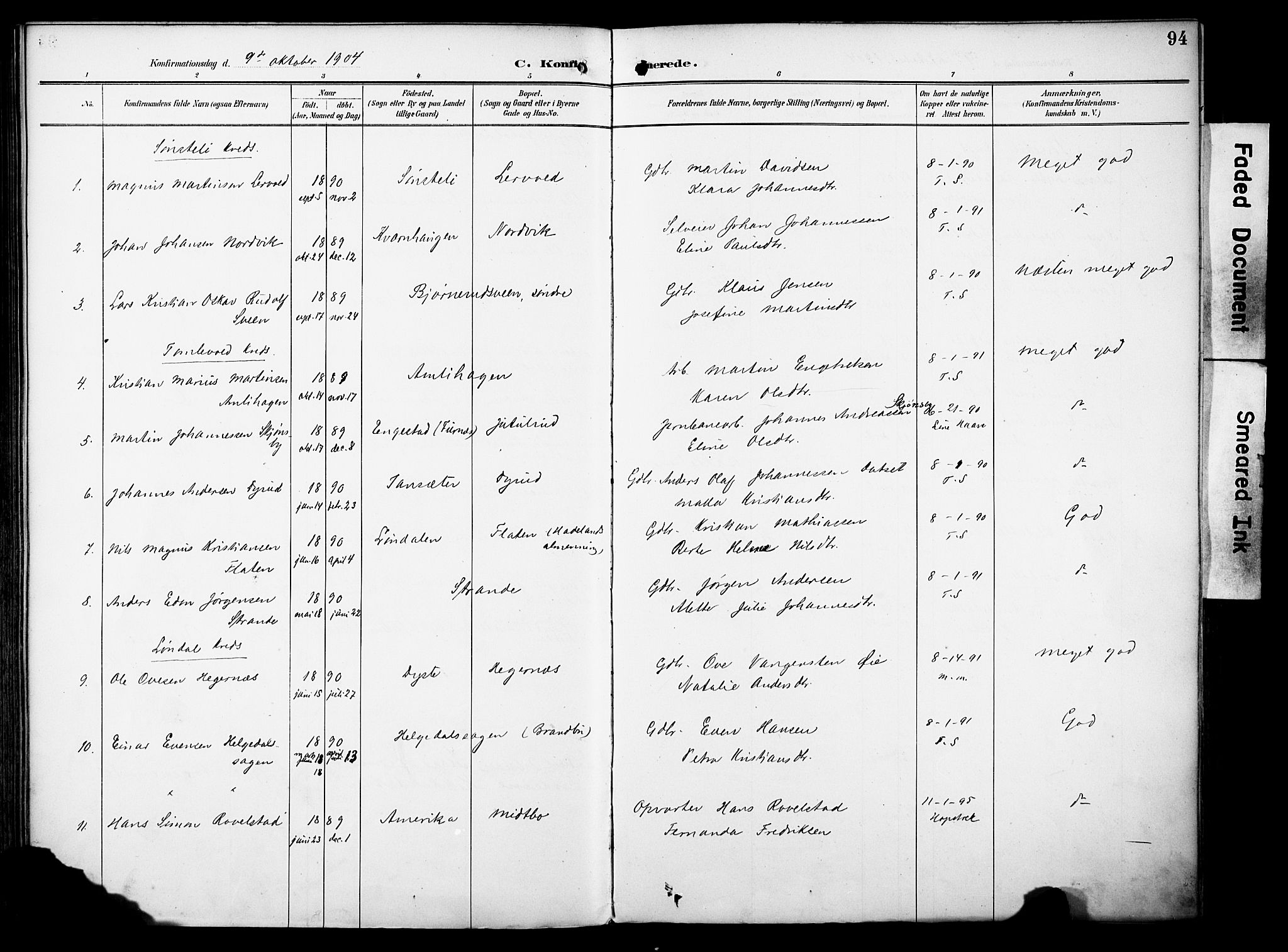 Vestre Toten prestekontor, AV/SAH-PREST-108/H/Ha/Haa/L0012: Parish register (official) no. 12, 1890-1906, p. 94