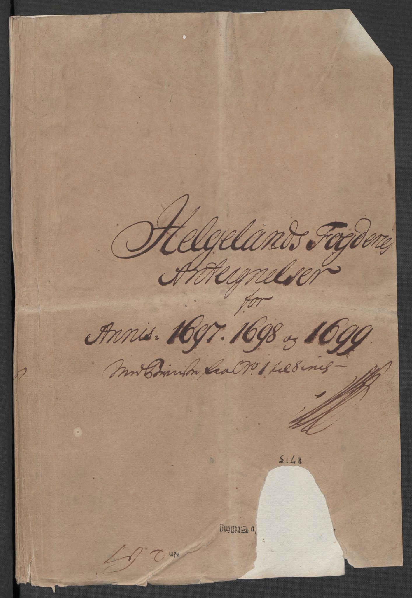 Rentekammeret inntil 1814, Reviderte regnskaper, Fogderegnskap, AV/RA-EA-4092/R65/L4507: Fogderegnskap Helgeland, 1699-1701, p. 130