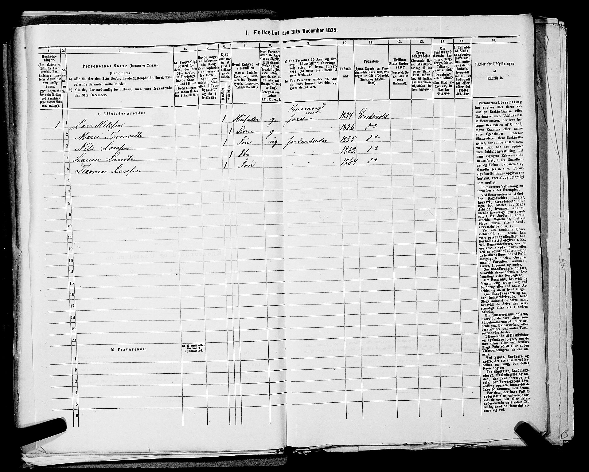 RA, 1875 census for 0237P Eidsvoll, 1875, p. 1067