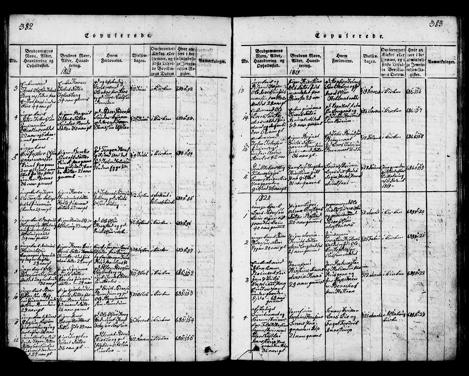 Ministerialprotokoller, klokkerbøker og fødselsregistre - Nord-Trøndelag, AV/SAT-A-1458/717/L0169: Parish register (copy) no. 717C01, 1816-1834, p. 382-383