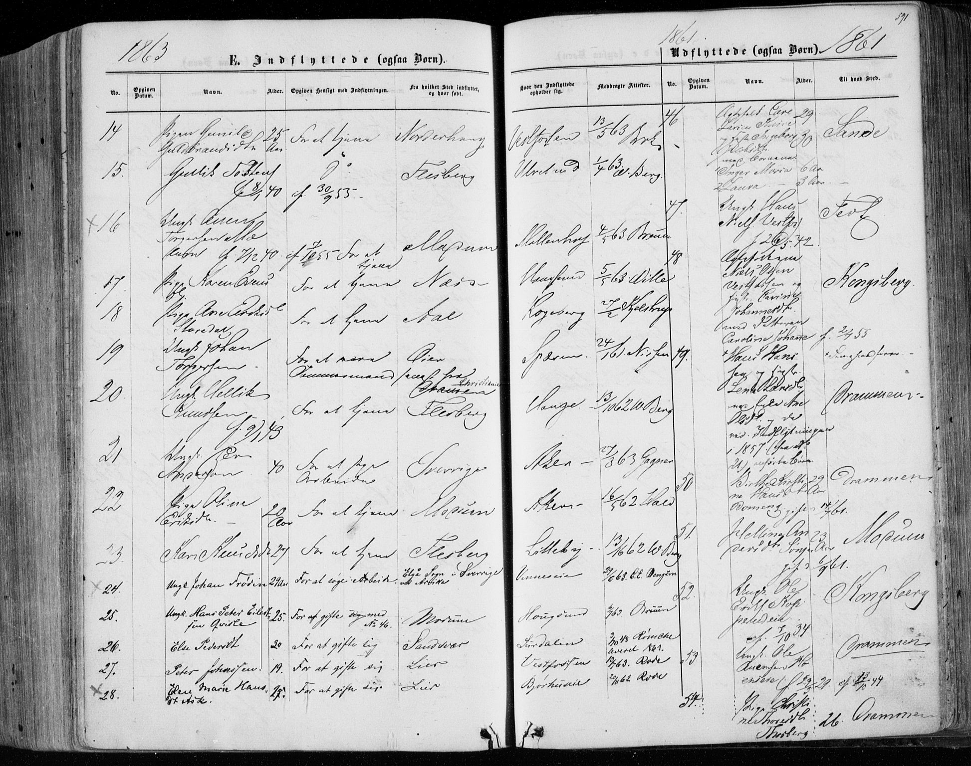 Eiker kirkebøker, AV/SAKO-A-4/F/Fa/L0016: Parish register (official) no. I 16, 1860-1868, p. 591