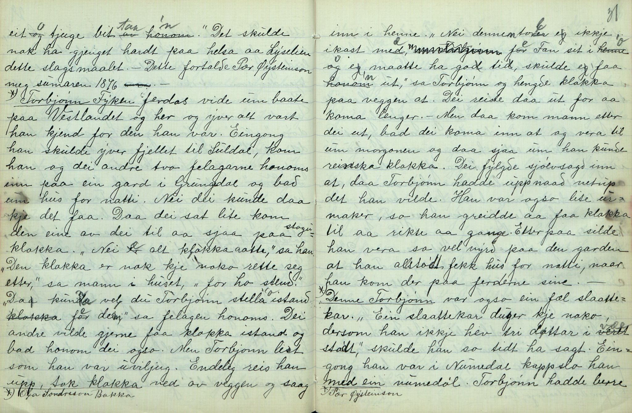 Rikard Berge, TEMU/TGM-A-1003/F/L0007/0004: 251-299 / 254 Gamalt fraa Tinn I, 1912-1913, p. 30-31