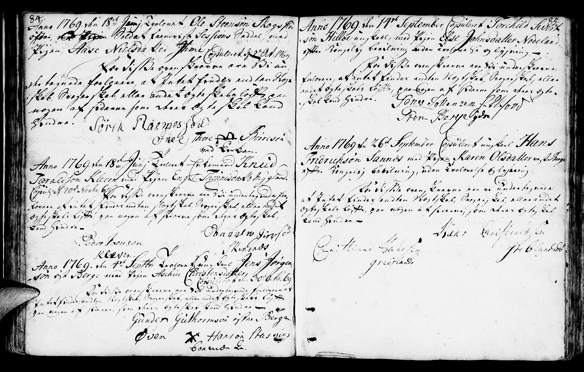 Mandal sokneprestkontor, AV/SAK-1111-0030/F/Fa/Faa/L0006: Parish register (official) no. A 6, 1755-1783, p. 84-85