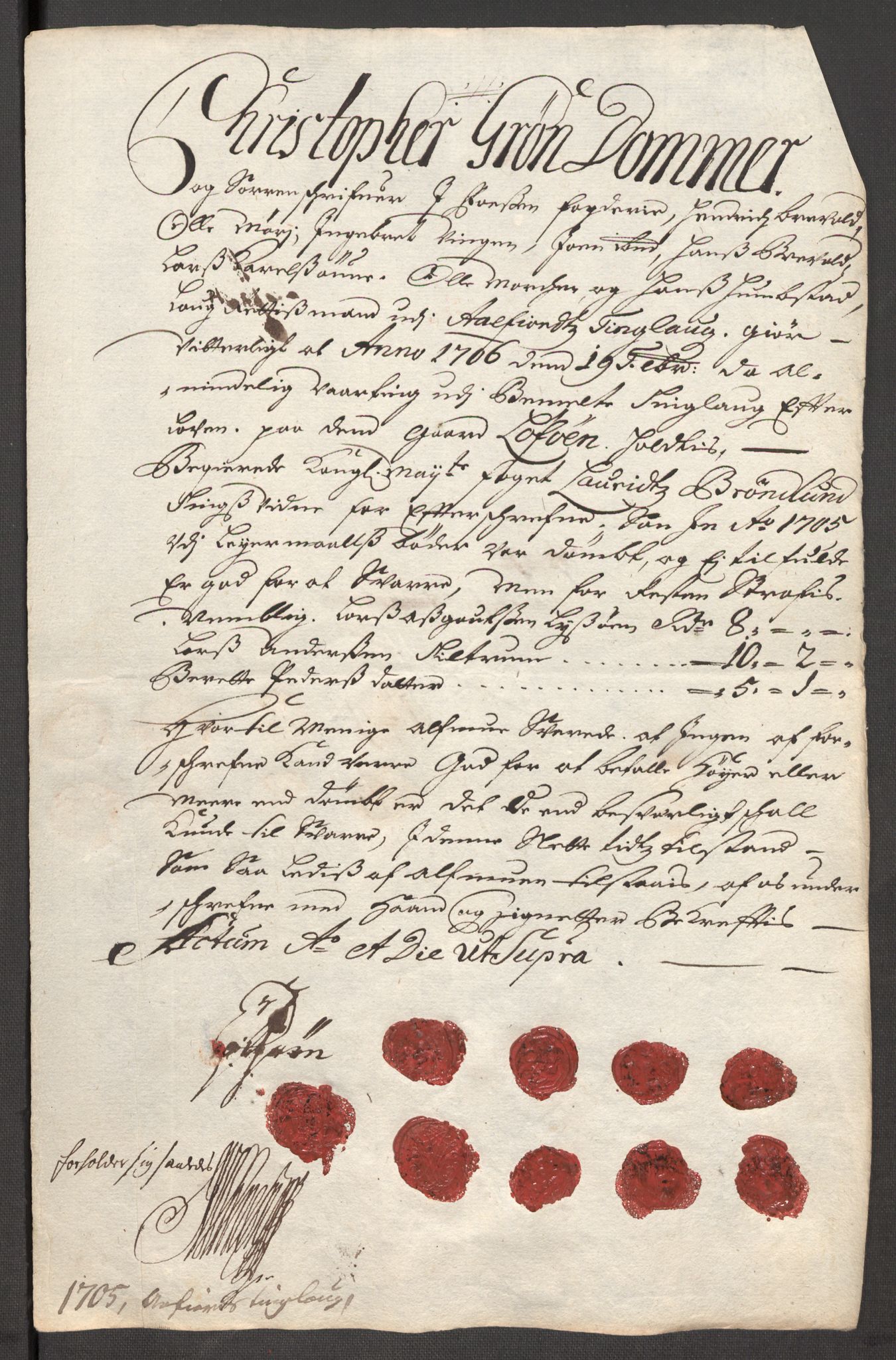 Rentekammeret inntil 1814, Reviderte regnskaper, Fogderegnskap, AV/RA-EA-4092/R57/L3856: Fogderegnskap Fosen, 1704-1705, p. 406