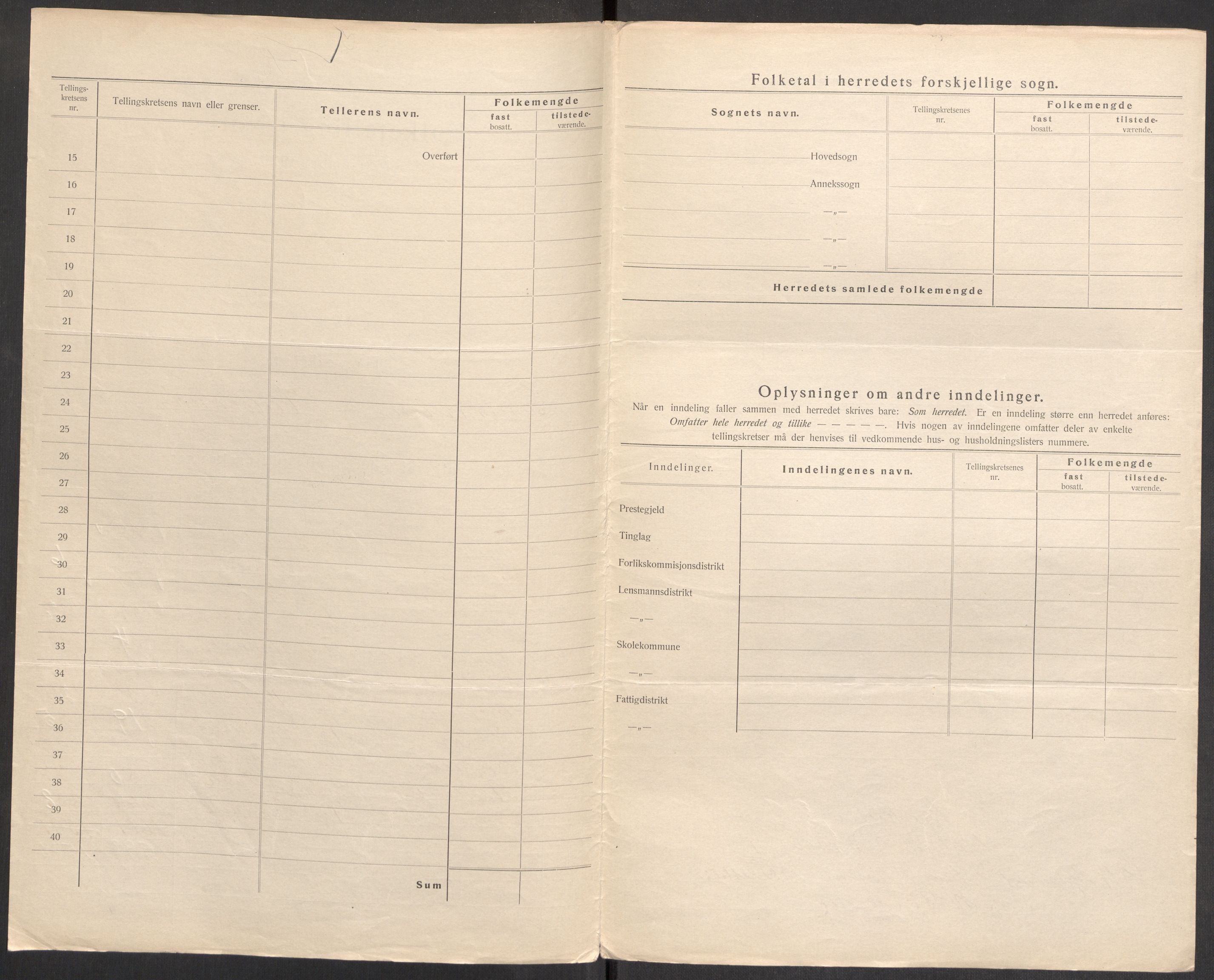 SAST, 1920 census for Bjerkreim, 1920, p. 5