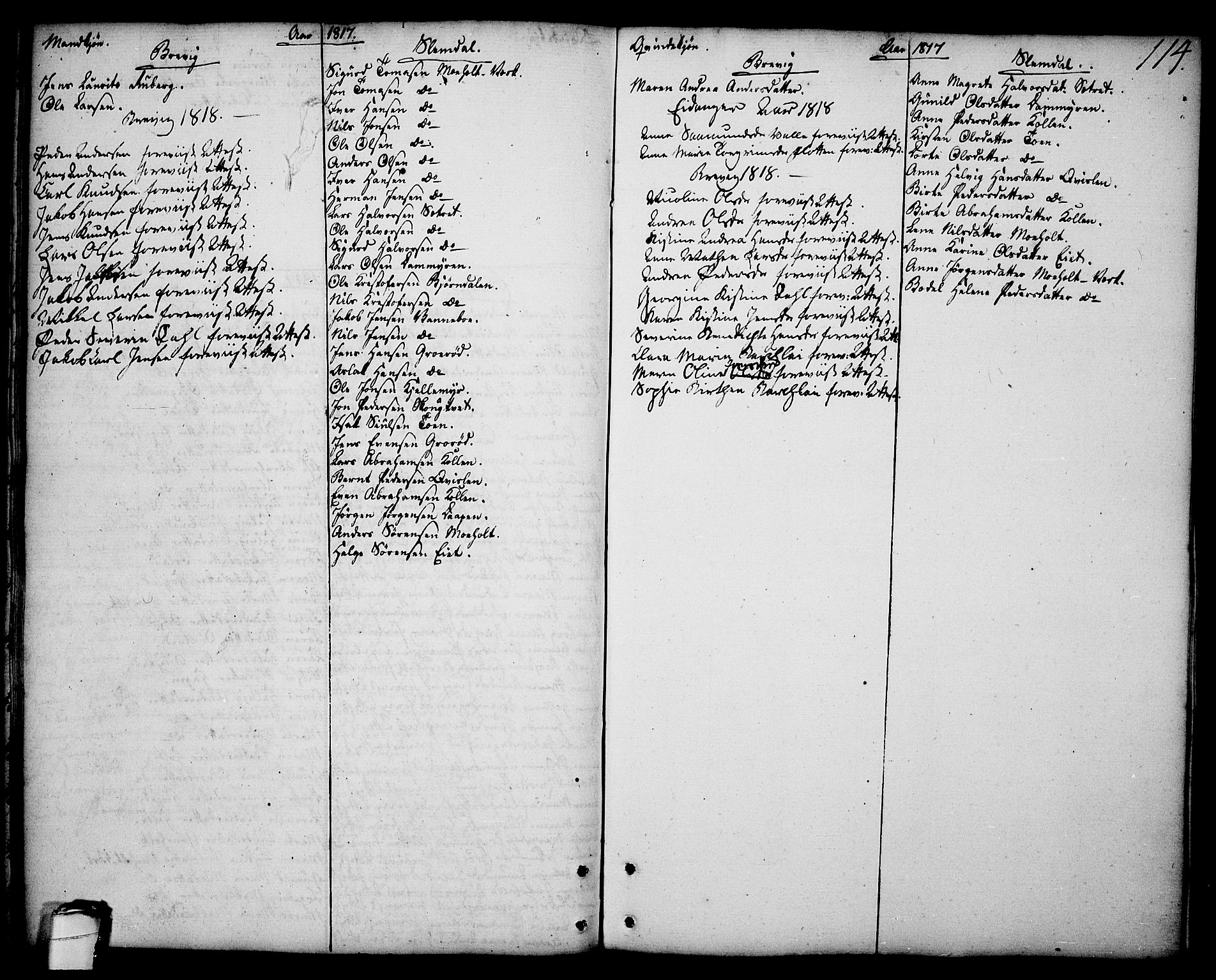 Brevik kirkebøker, SAKO/A-255/F/Fa/L0003: Parish register (official) no. 3, 1764-1814, p. 114