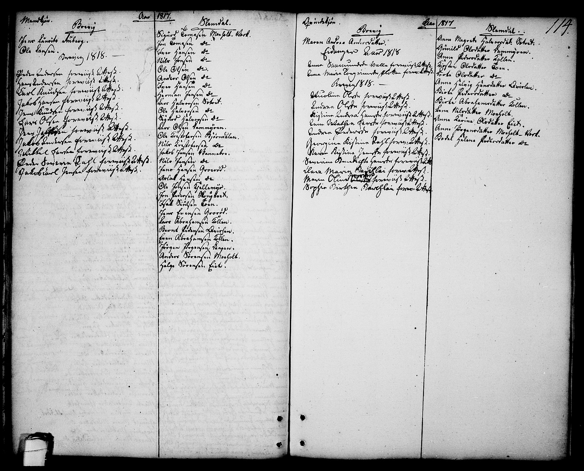 Brevik kirkebøker, AV/SAKO-A-255/F/Fa/L0003: Parish register (official) no. 3, 1764-1814, p. 114