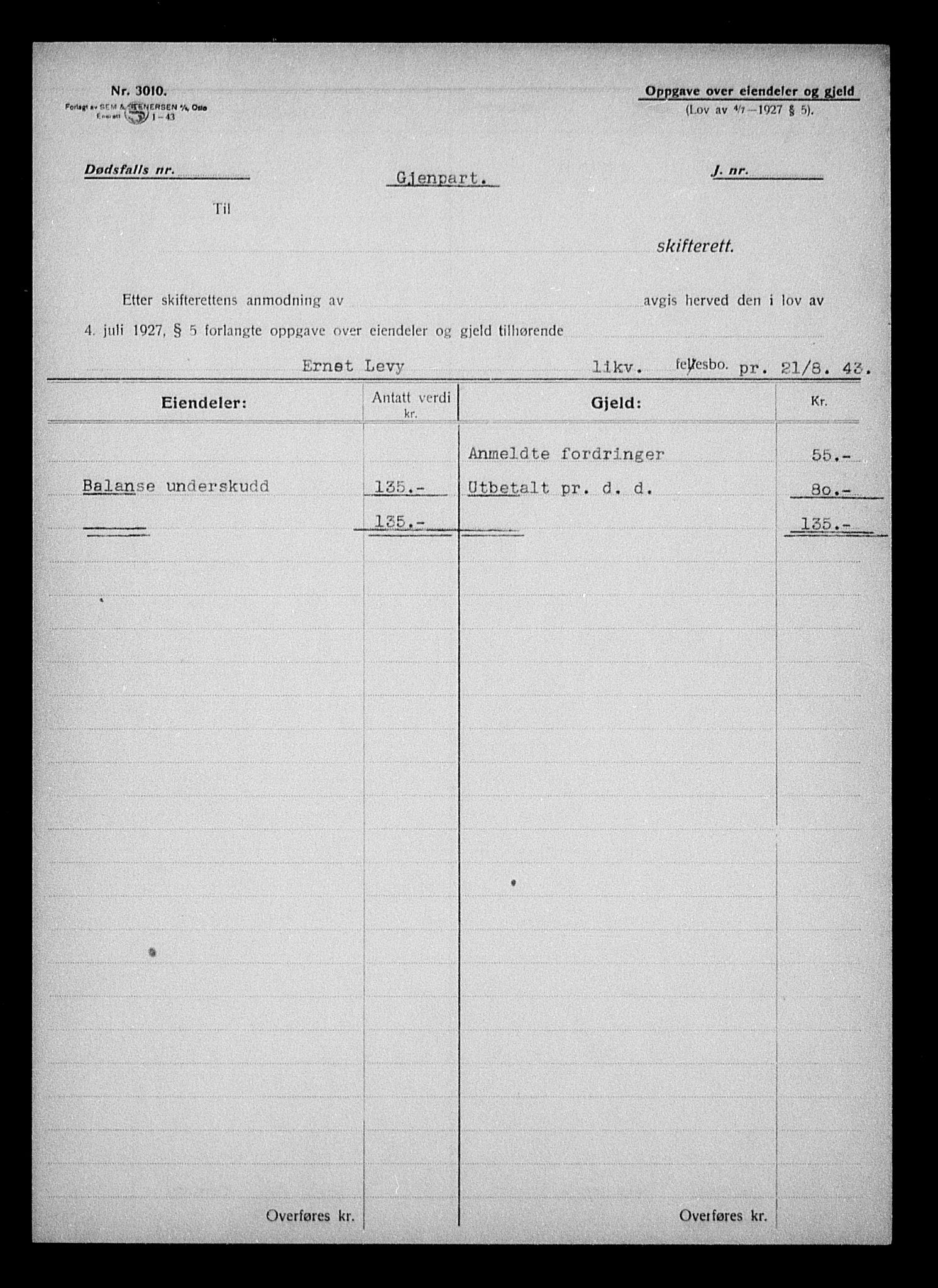 Justisdepartementet, Tilbakeføringskontoret for inndratte formuer, AV/RA-S-1564/H/Hc/Hcc/L0959: --, 1945-1947, p. 253