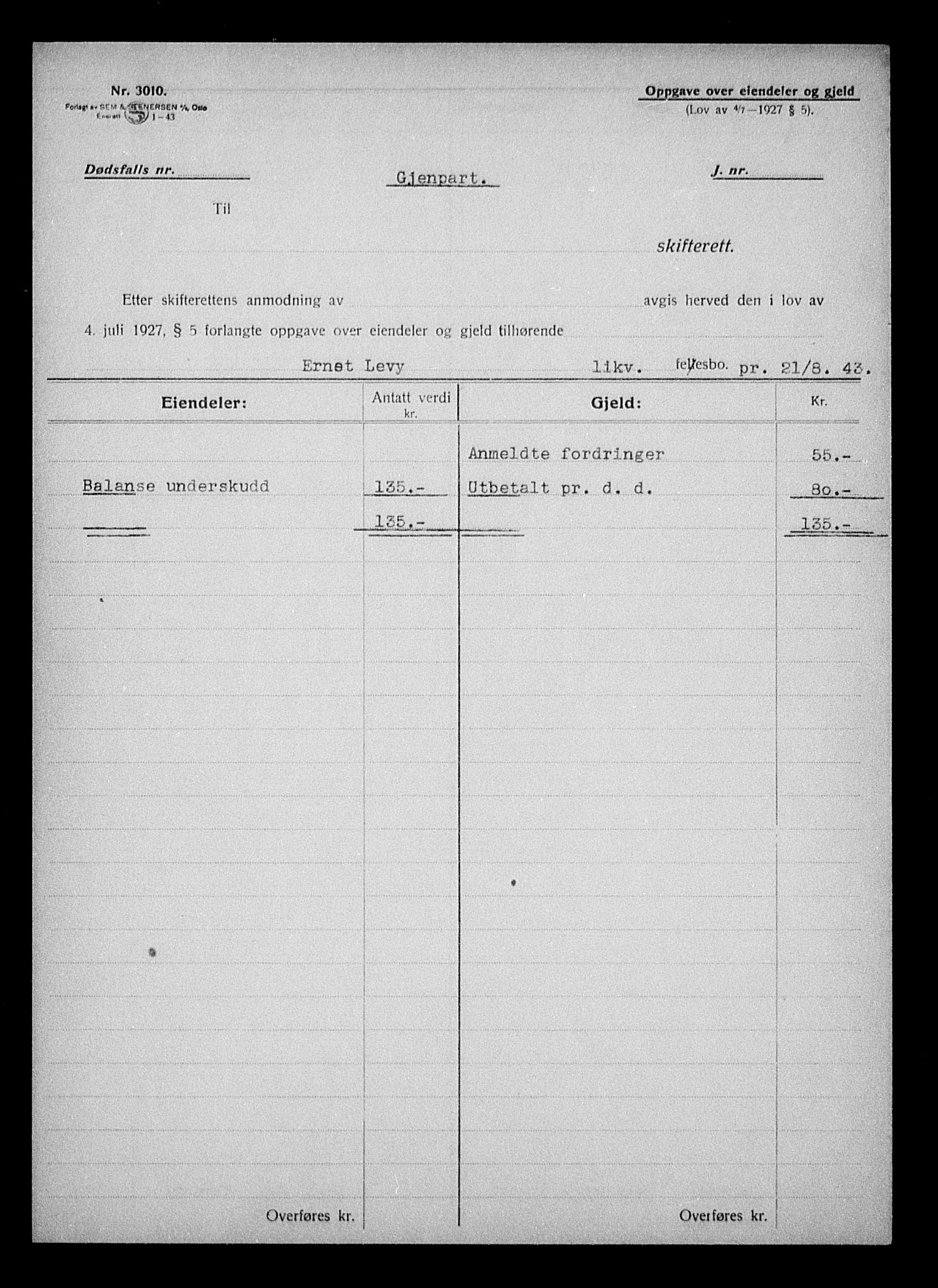 Justisdepartementet, Tilbakeføringskontoret for inndratte formuer, RA/S-1564/H/Hc/Hcc/L0959: --, 1945-1947, p. 253