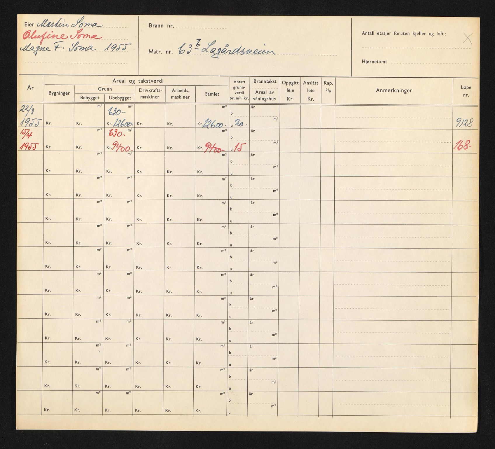 Stavanger kommune. Skattetakstvesenet, BYST/A-0440/F/Fa/Faa/L0027/0004: Skattetakstkort / Lagårdsveien 63 - 86