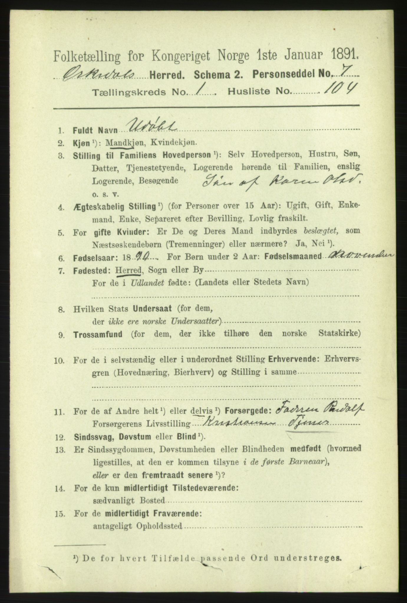 RA, 1891 census for 1638 Orkdal, 1891, p. 874