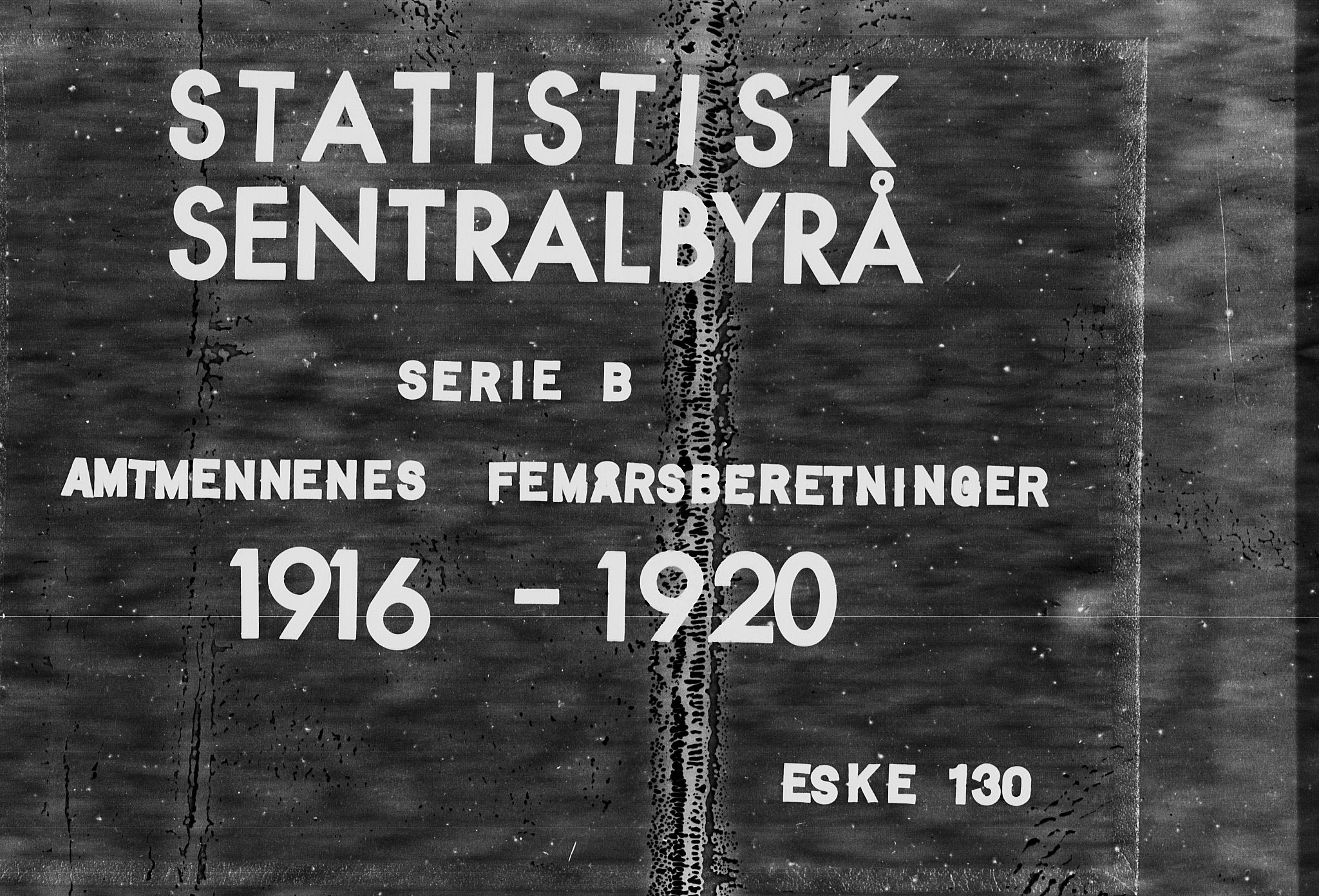 Statistisk sentralbyrå, Næringsøkonomiske emner, Generelt - Amtmennenes femårsberetninger, AV/RA-S-2233/F/Fa/L0130: --, 1919-1920, p. 1