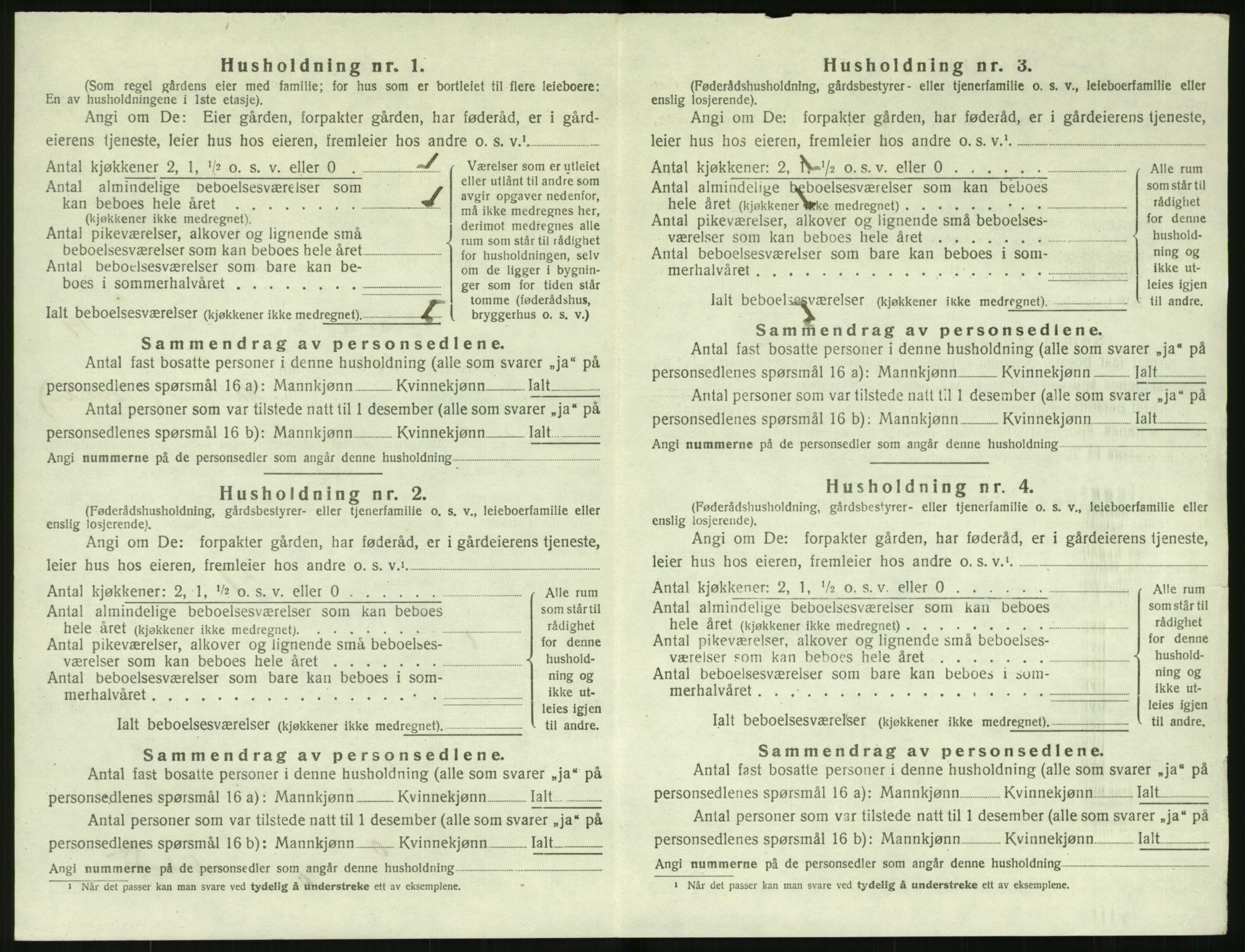 SAK, 1920 census for Lista, 1920, p. 2850