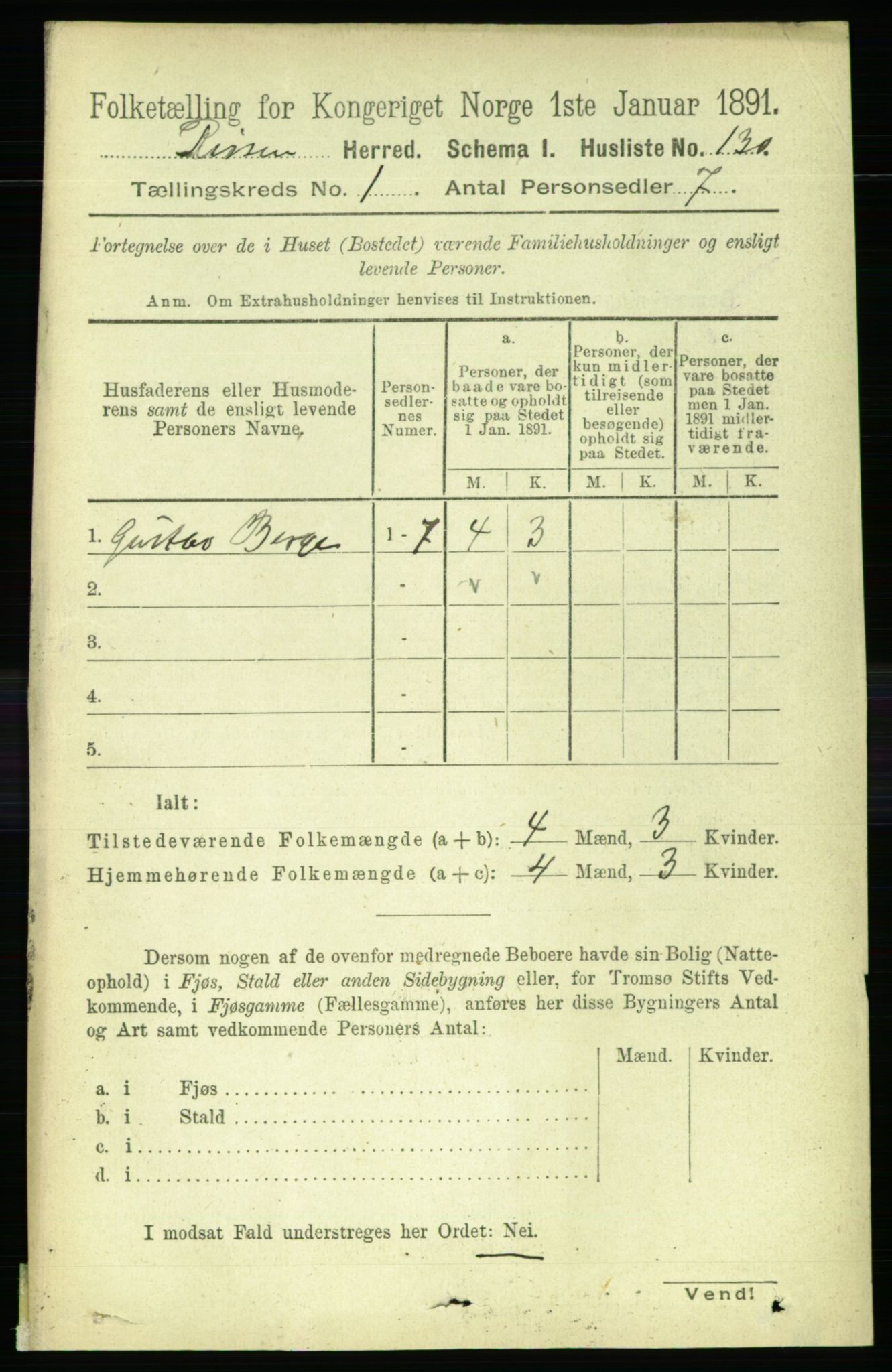 RA, 1891 census for 1624 Rissa, 1891, p. 155